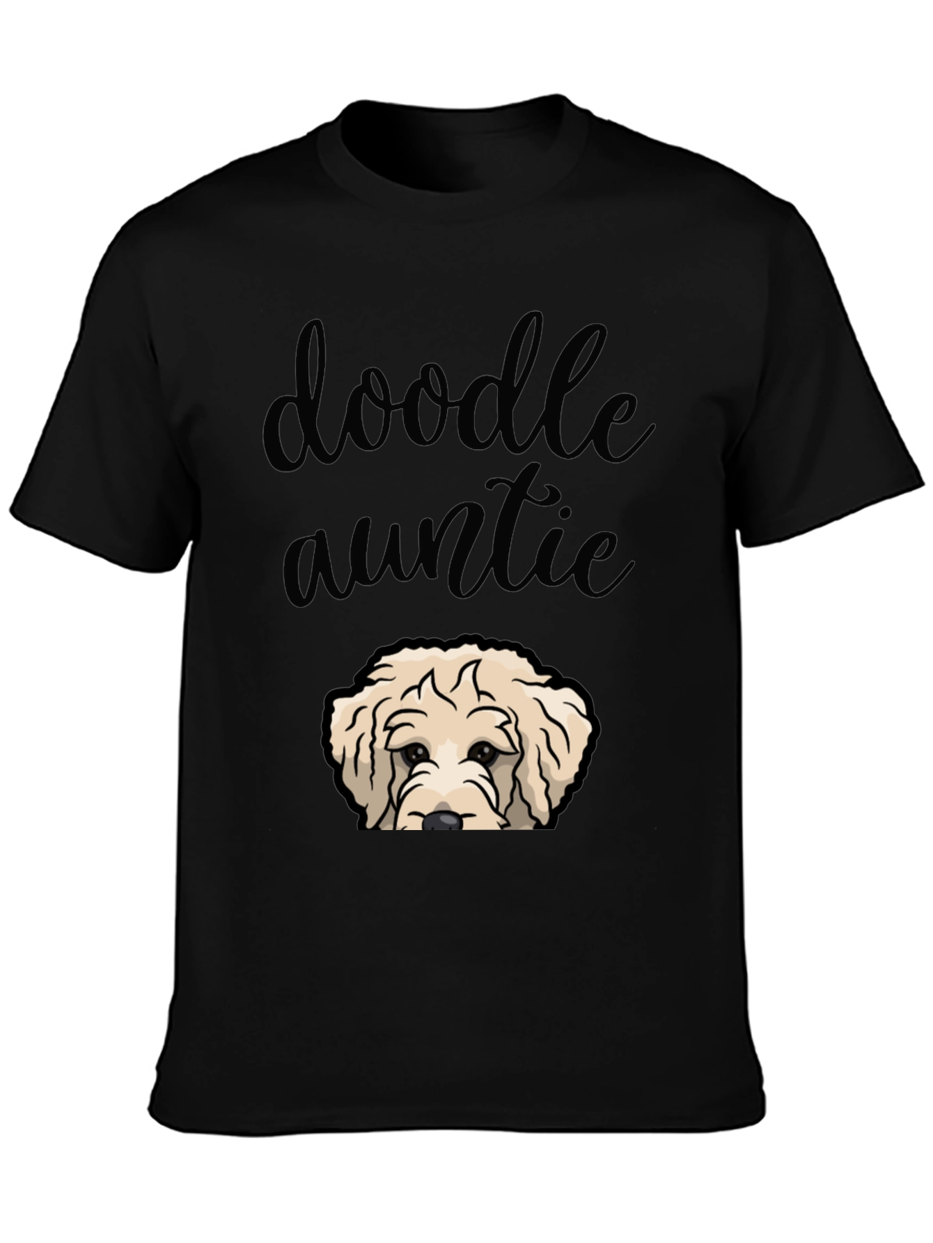 Black Doodle Auntie T-Shirt - Cute Dog Lover Tee view 3