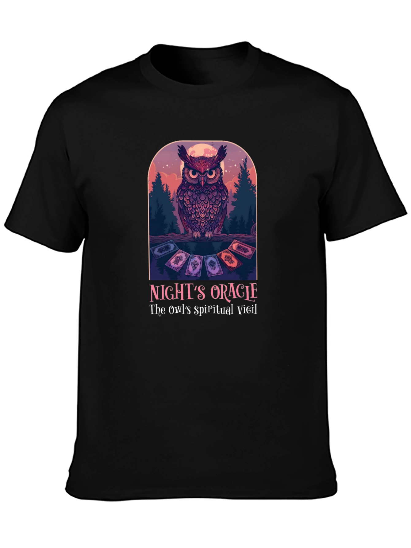 Black Night's Oracle Owl Graphic T-Shirt view 3