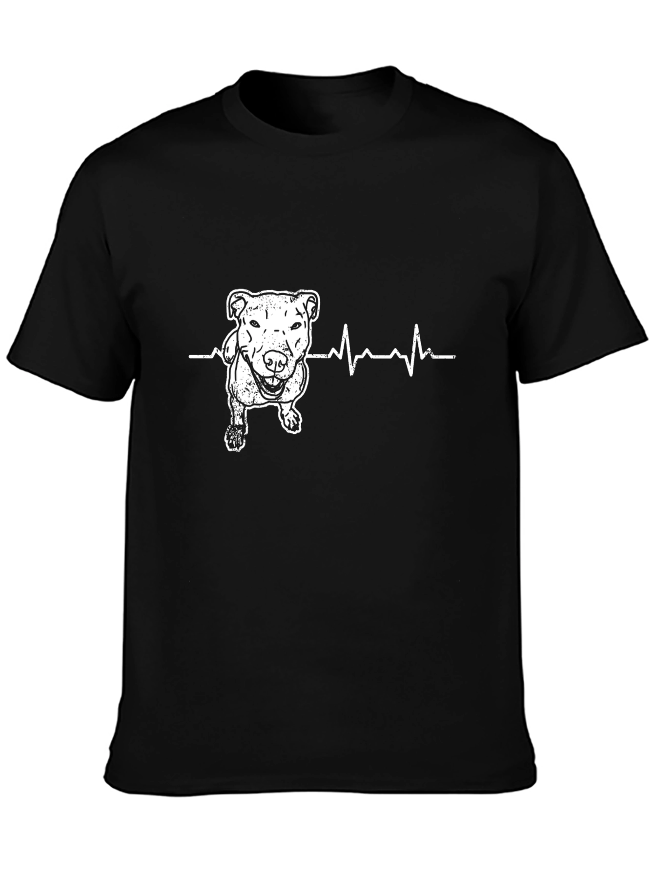 Black Dog Heartbeat Graphic Tee - Black Cotton Blend view 3