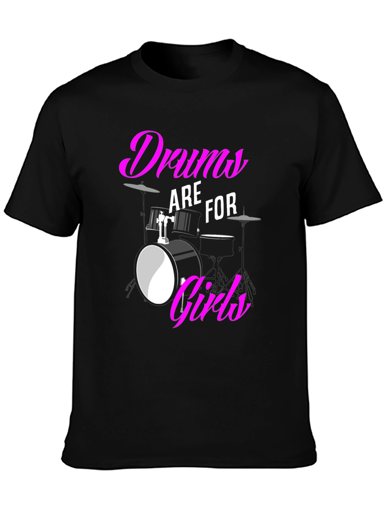 Black Drums are for Girls T-Shirt: Bold Graphic Tee view 3