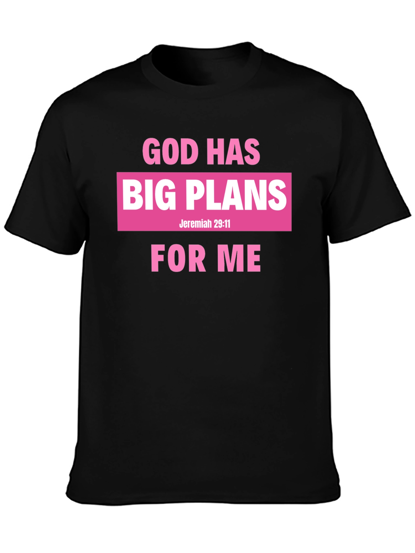 Black God Has Big Plans for Me Black T-Shirt view 3