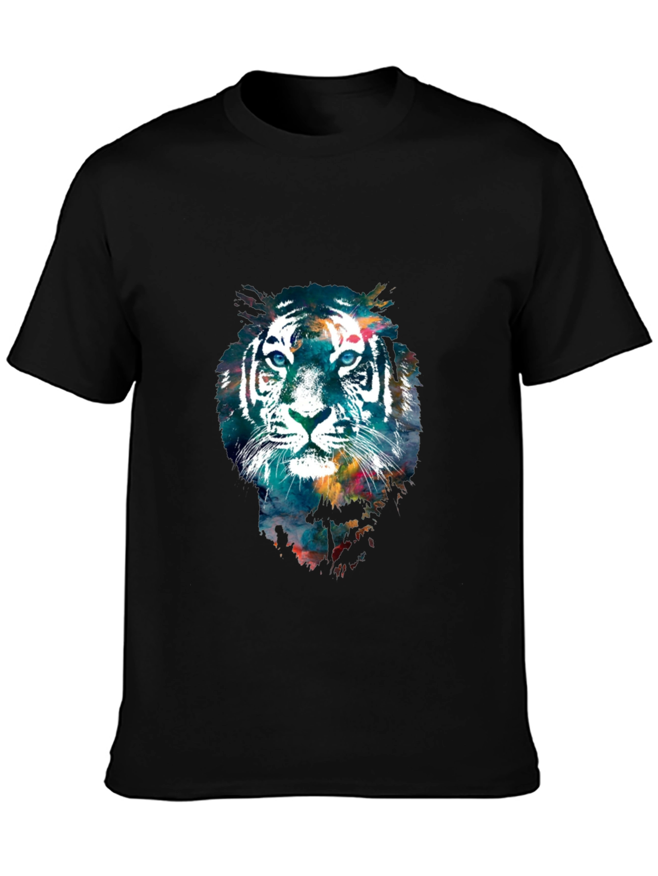 Black Abstract Tiger Graphic Tee - Cool Men's T-Shirt view 3