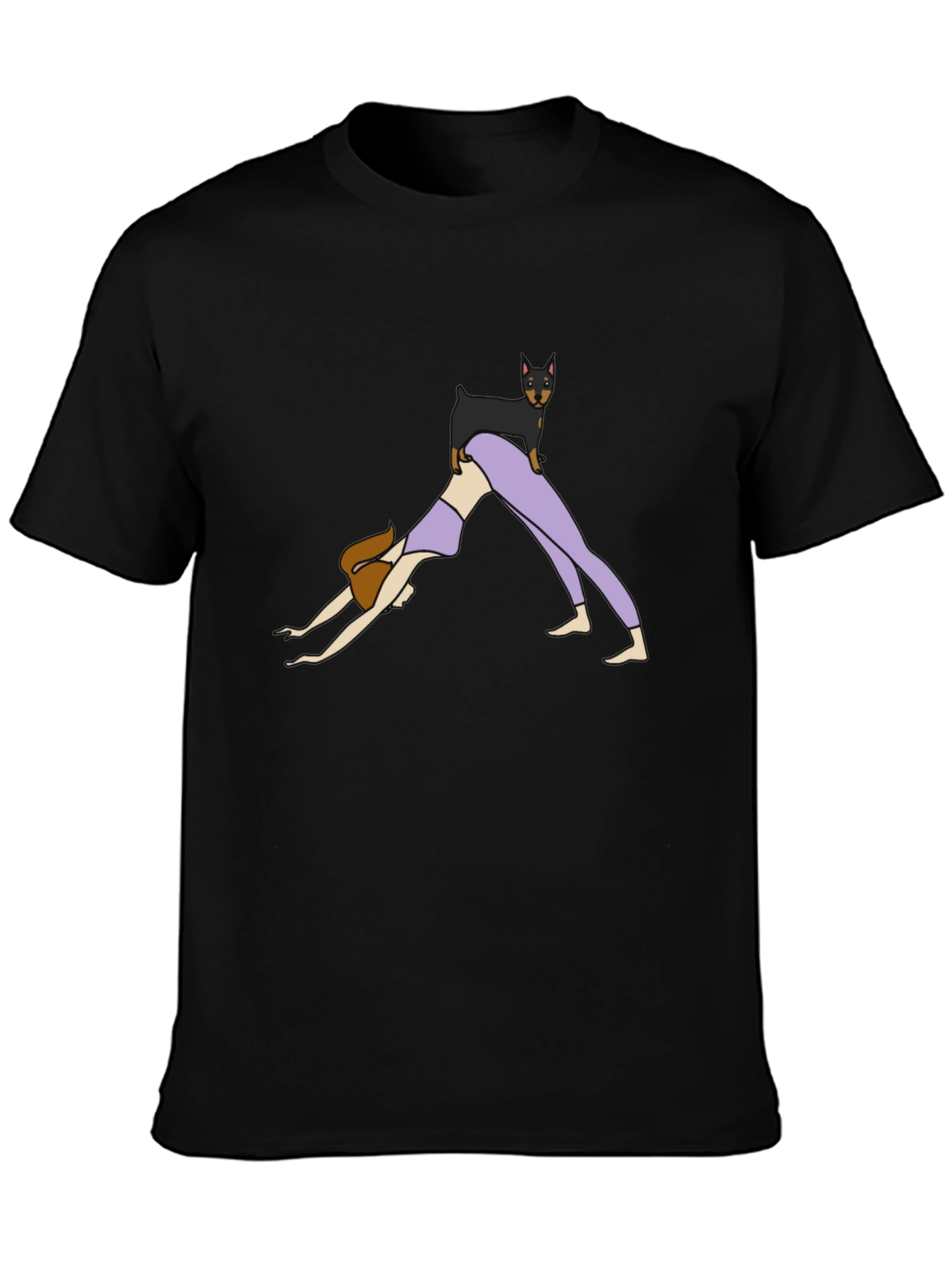 Black Yoga Dog T-Shirt view 3