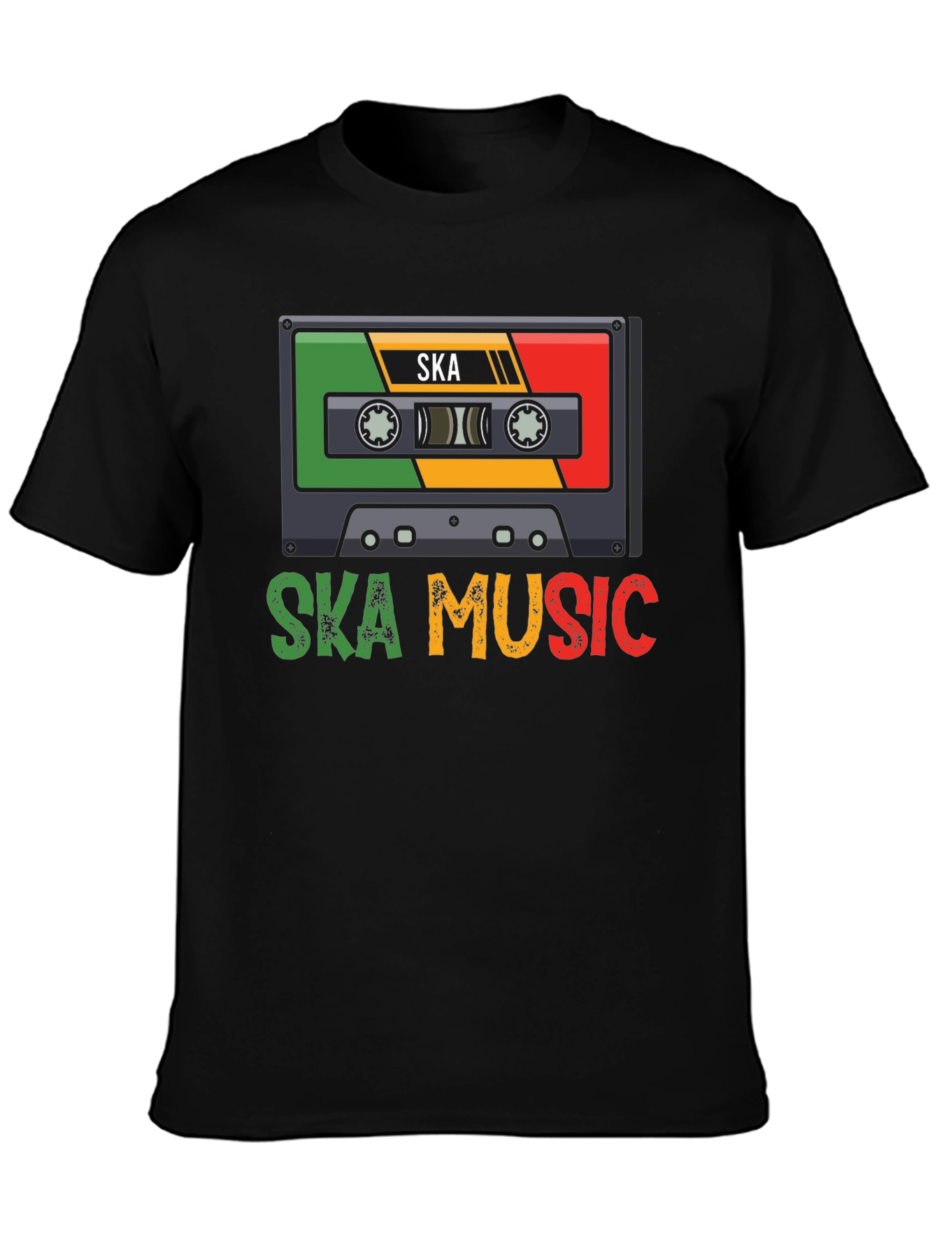 Black Ska Music Cassette T-Shirt view 3