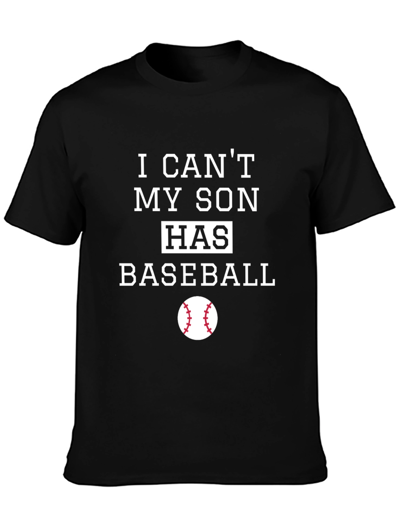 Black My Son Has Baseball T-Shirt - Dad Gift view 3