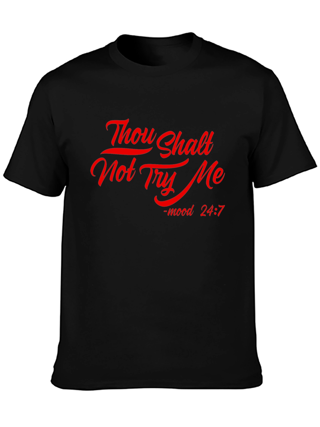 Black Thou Shalt Not Try Me Graphic Tee - Black view 3