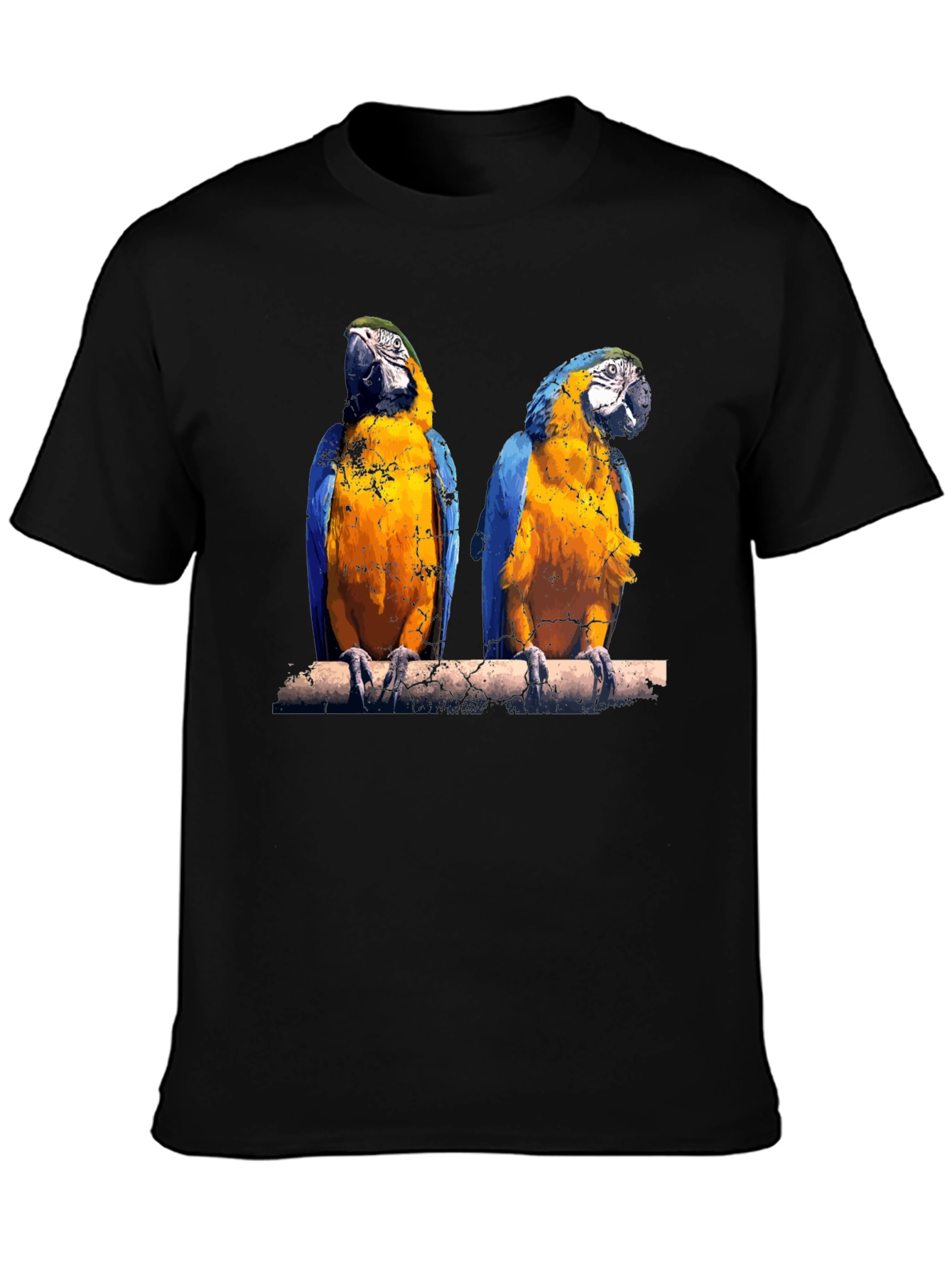Black Parrot Graphic Tee - Vibrant Bird Print view 3