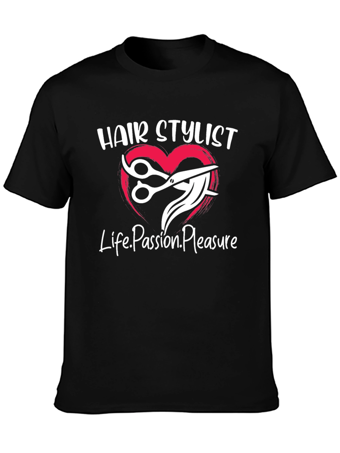 Black Hair Stylist Tee - Life Passion Pleasure view 3