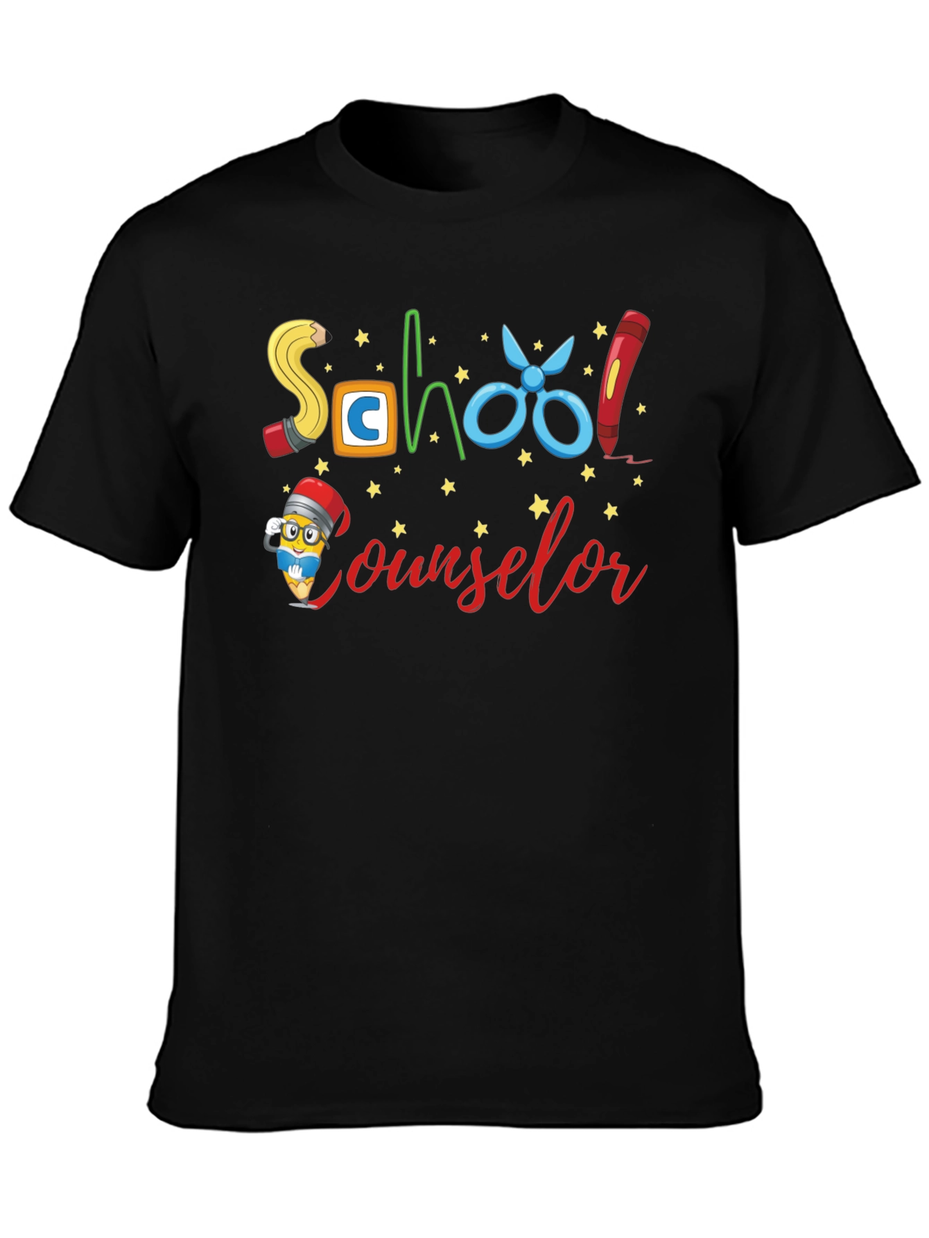 Black School Counselor Graphic Tee view 3