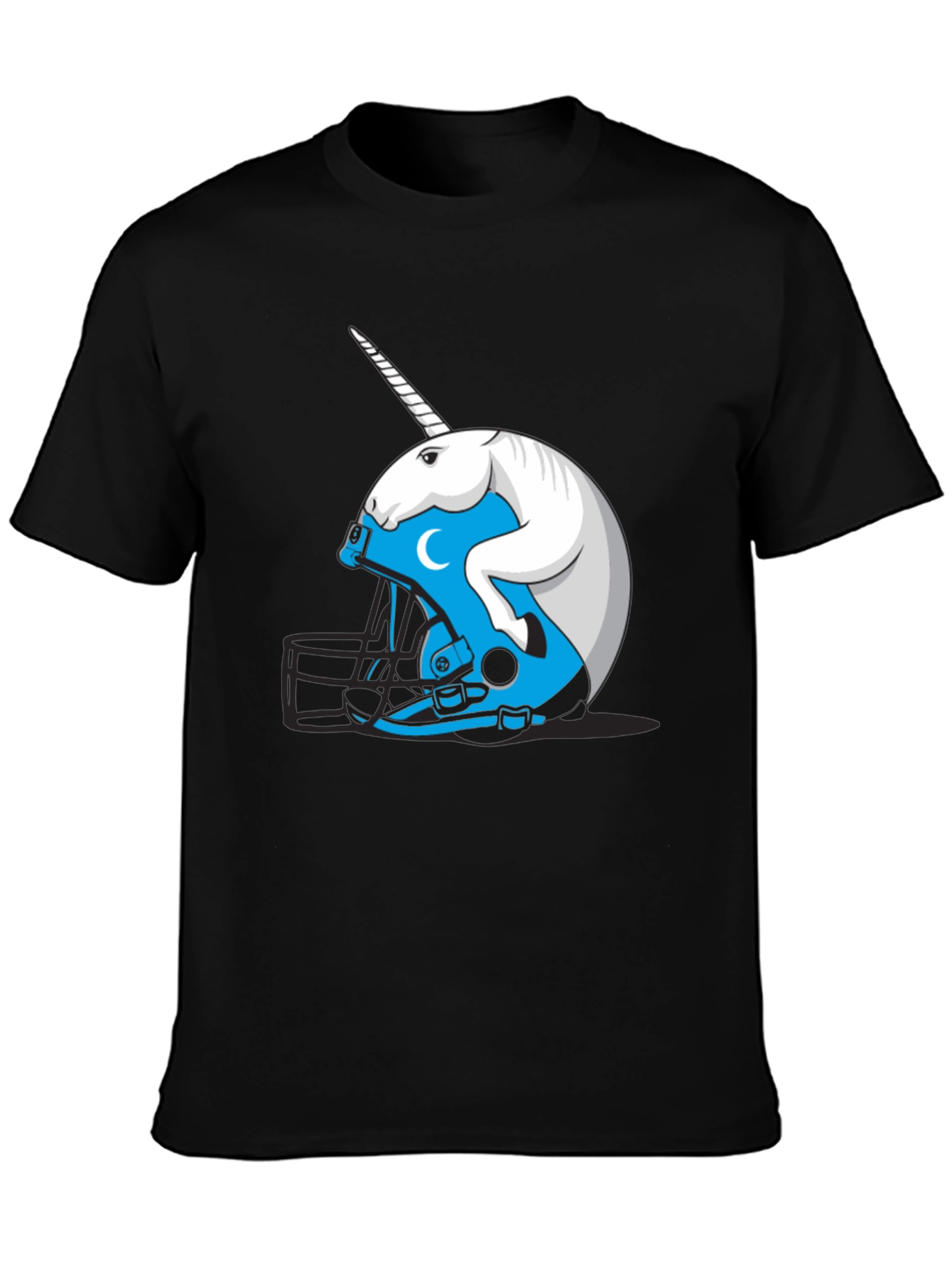 Black Unicorn Helmet T-Shirt - Fantasy Football Fan Tee view 3