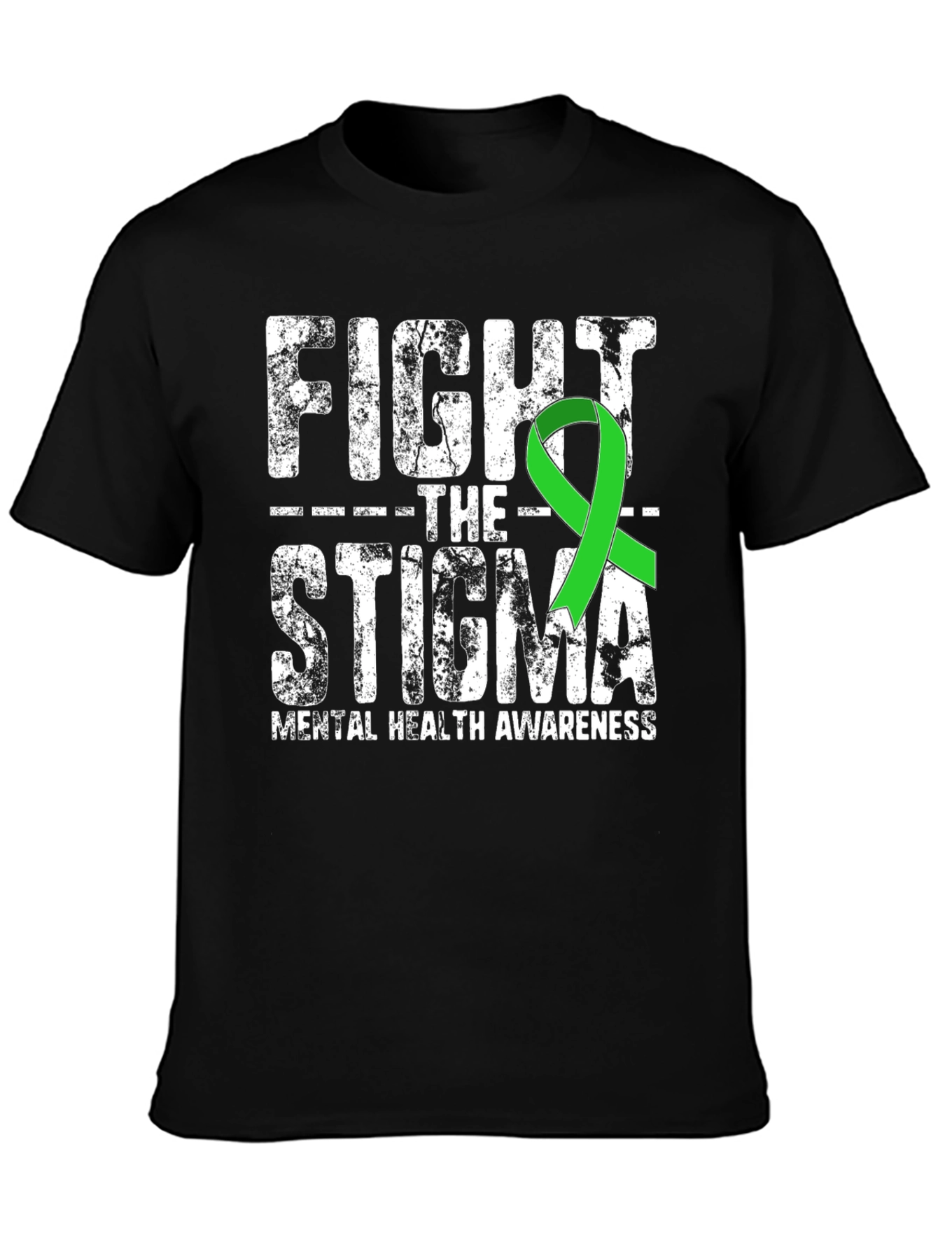 Black Fight The Stigma Mental Health Awareness T-Shirt view 3
