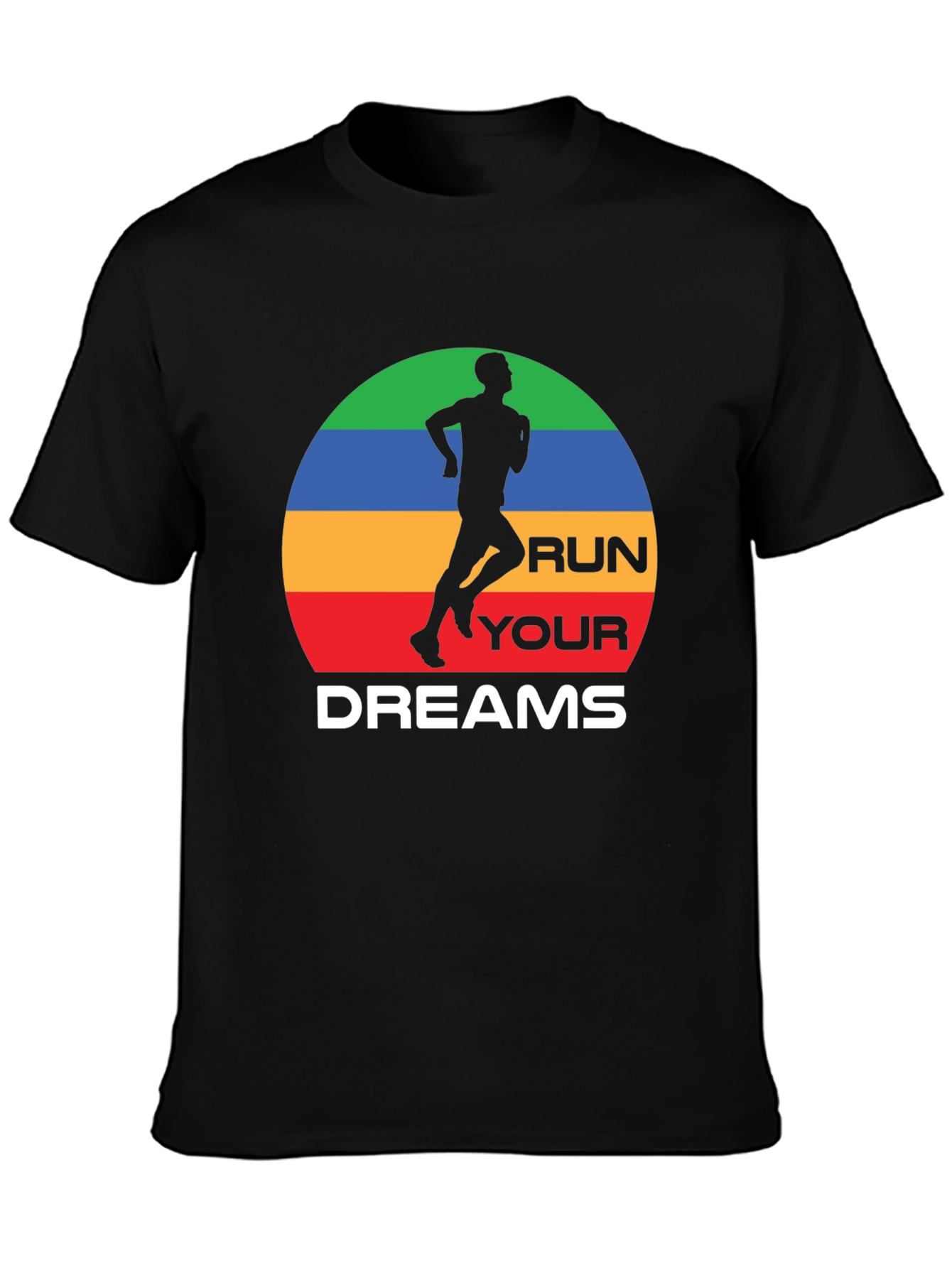 Black Run Your Dreams Graphic T-Shirt view 3