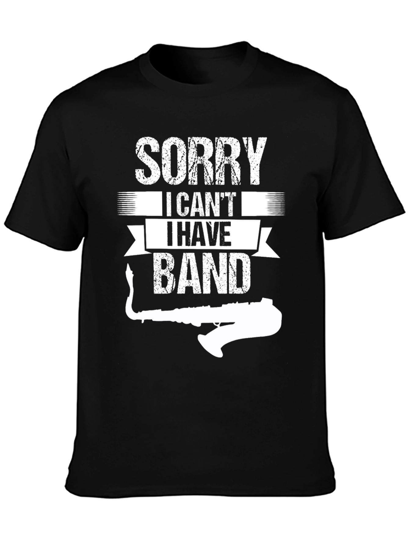 Black Sorry I Can't I Have Band T-Shirt view 3