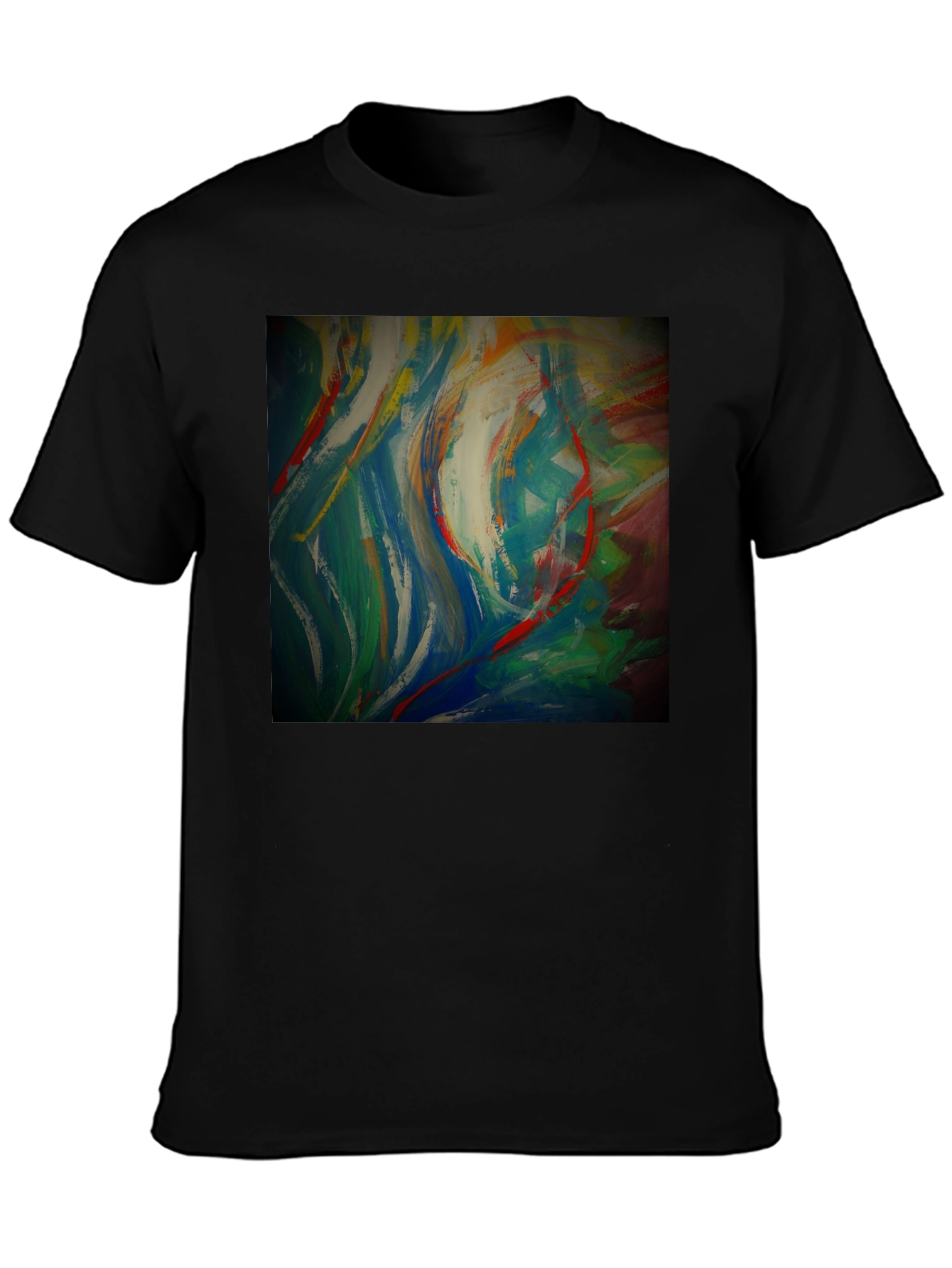 Black Abstract Art Graphic Tee - Modern Style view 3