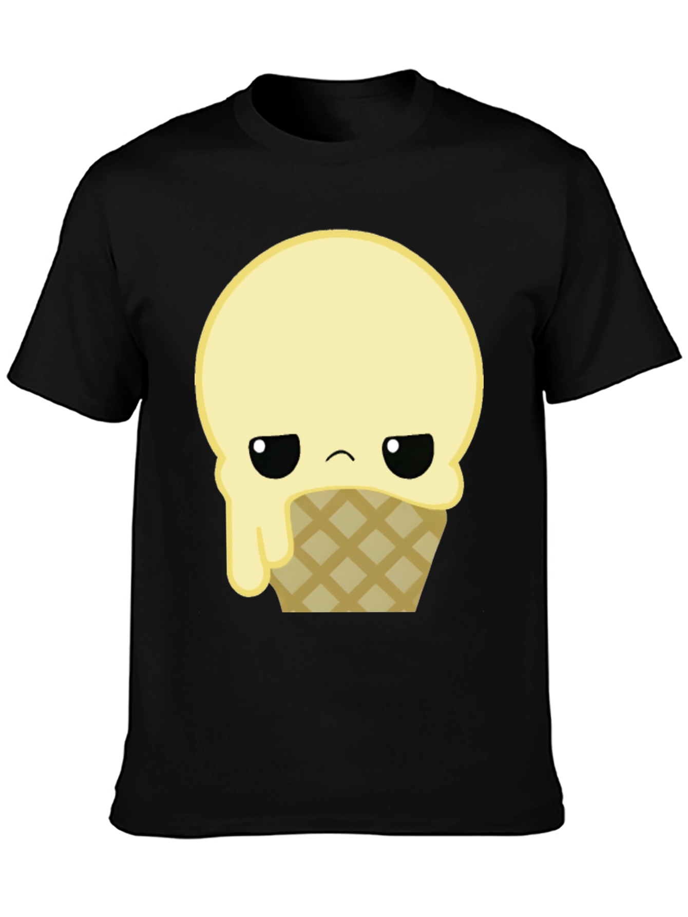 Black Sad Ice Cream Graphic T-Shirt view 3