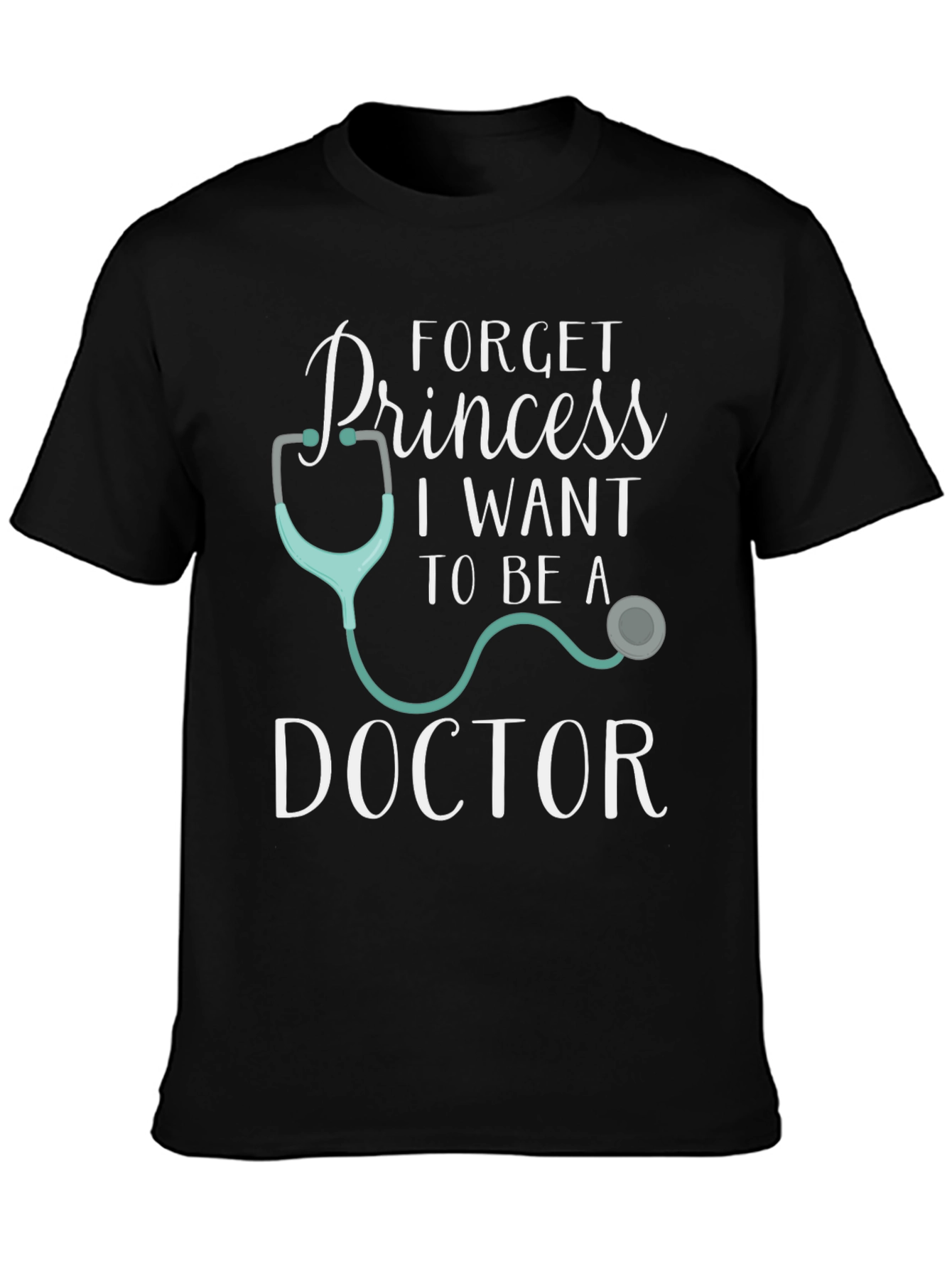 Black Forget Princess Doctor T-Shirt view 3