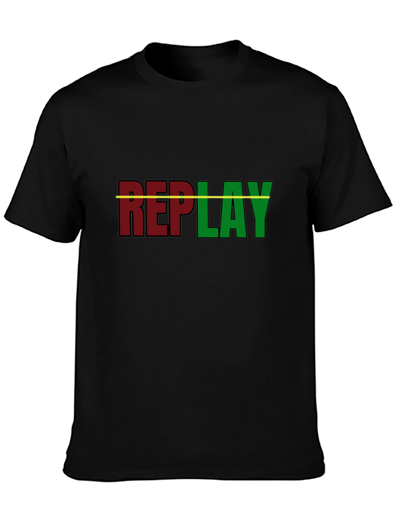 Black Replay Graphic T-Shirt - Black Cotton Tee view 3