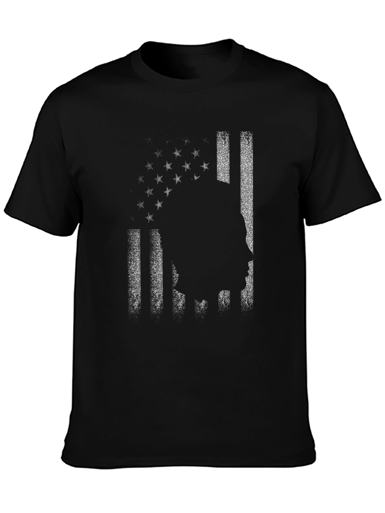 Black American Flag Silhouette Graphic Tee view 3