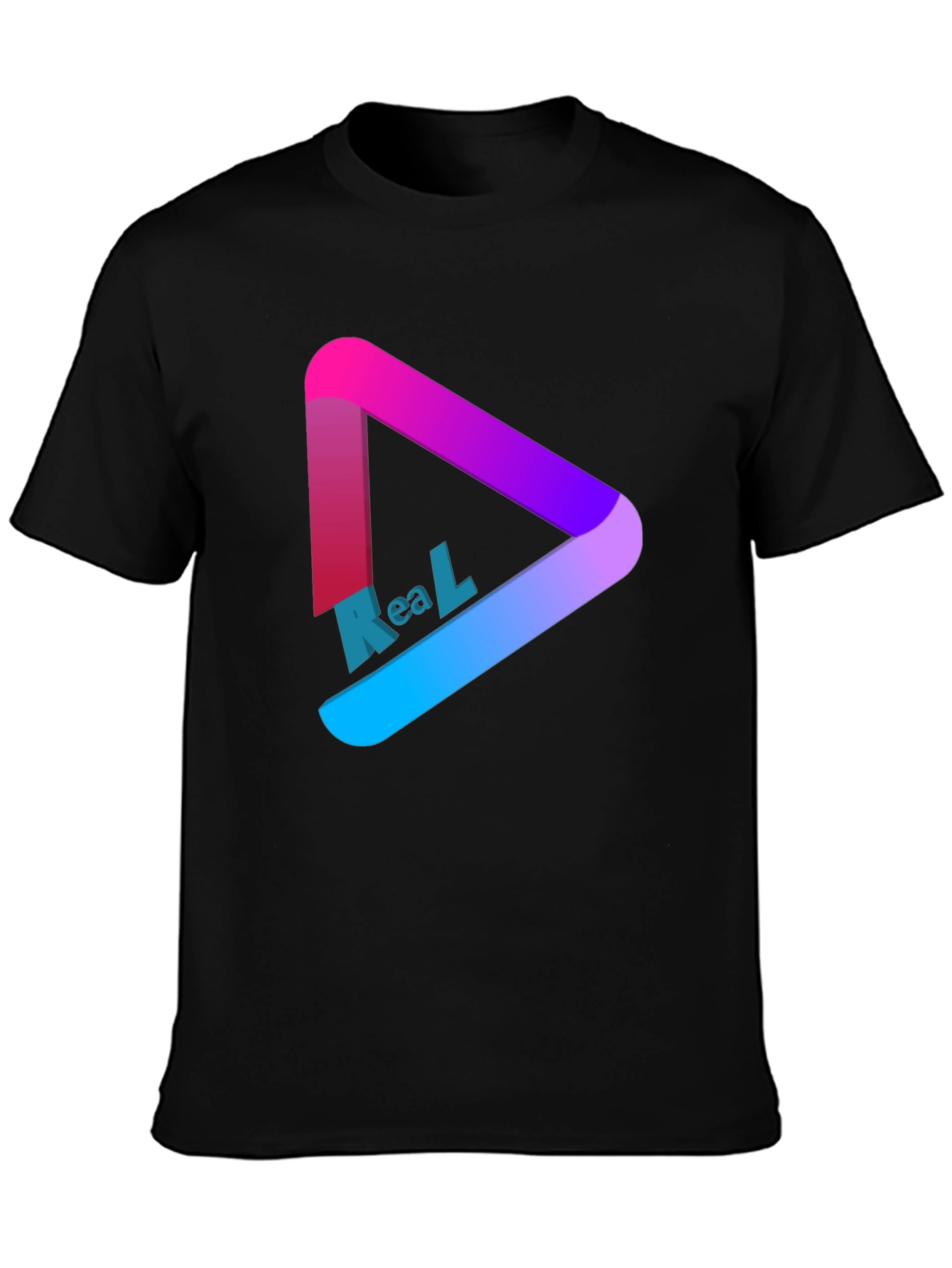 Black Gradient Triangle T-Shirt view 3