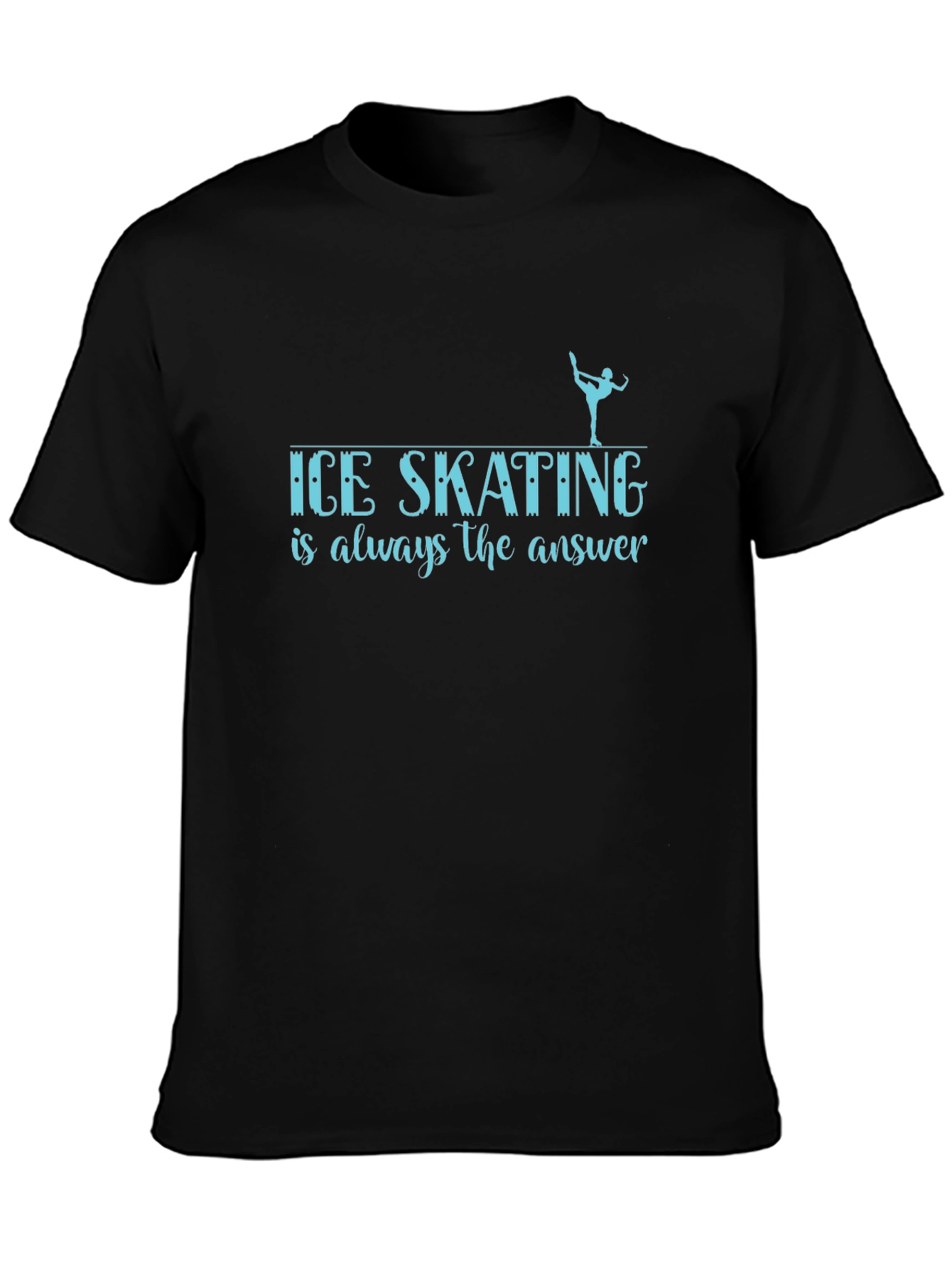 Black Ice Skating Always the Answer Black T-Shirt view 3