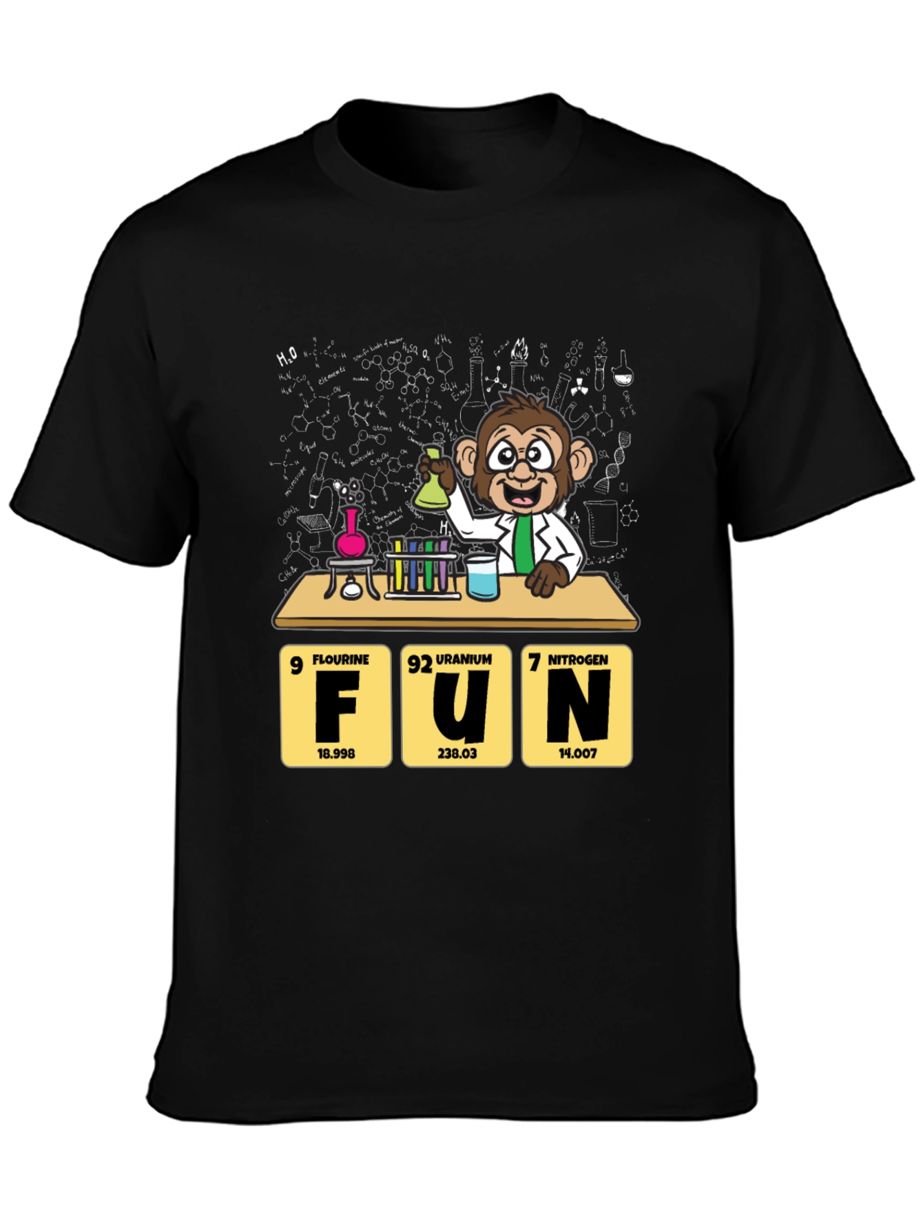 Black Science Monkey FUN T-Shirt view 3