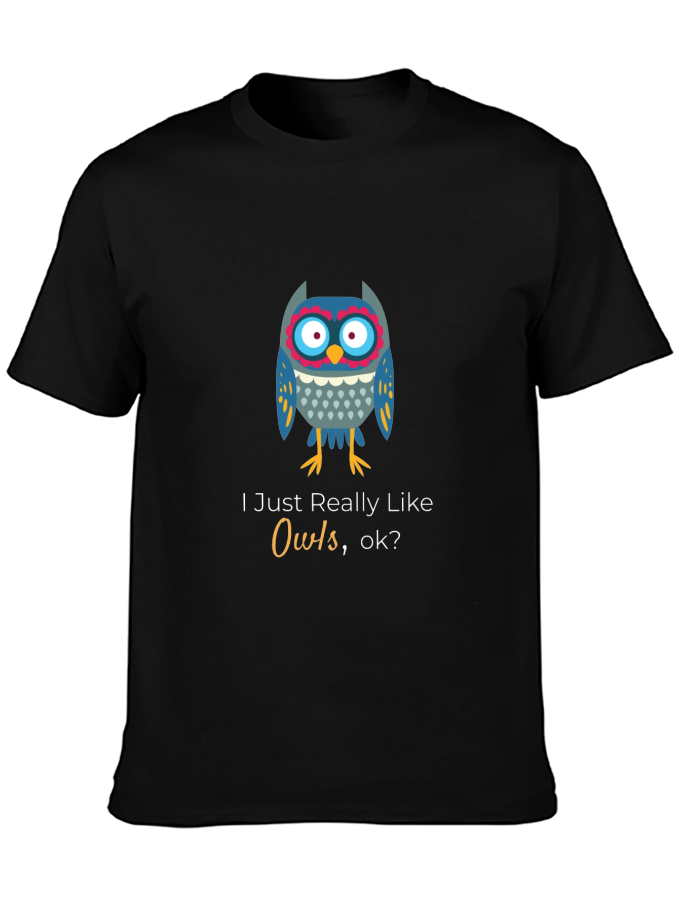 Black Owl Lover Black T-Shirt - Unisex Soft Cotton Tee view 3