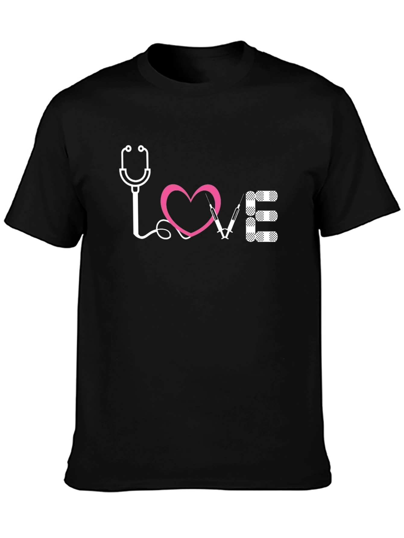 Black Nurse Love Graphic T-Shirt - Black view 3