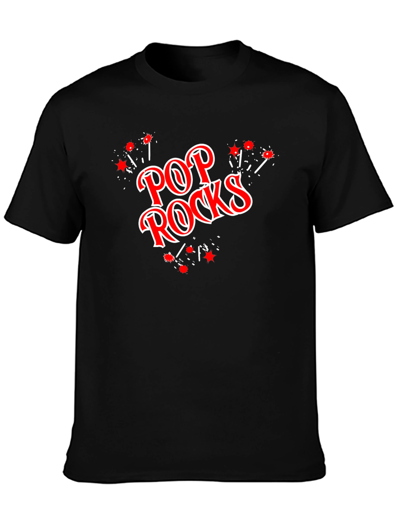 Black Pop Rocks Graphic T-Shirt - Black Cotton Tee view 3