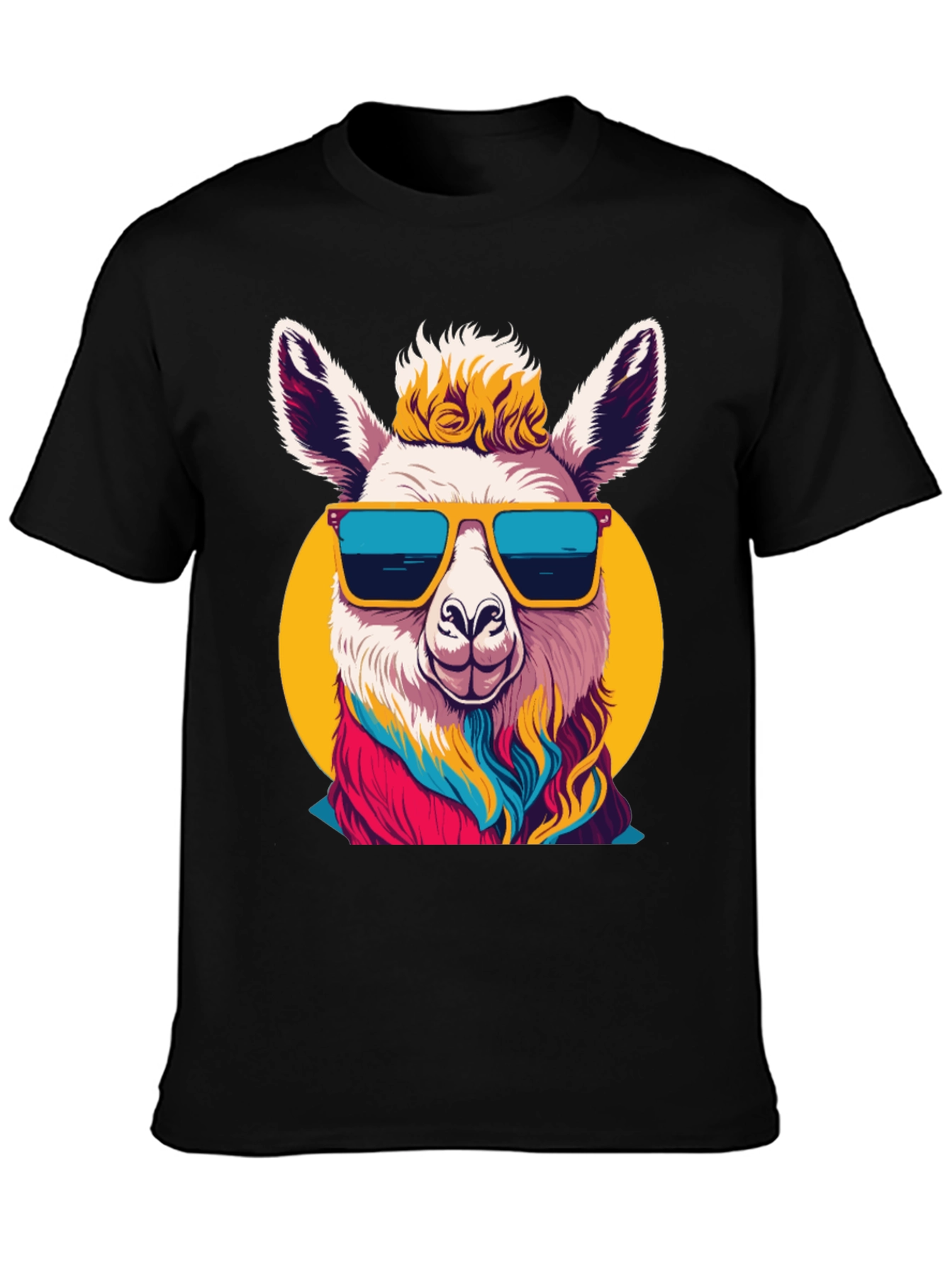 Black Cool Llama Graphic Tee - Black T-Shirt view 3