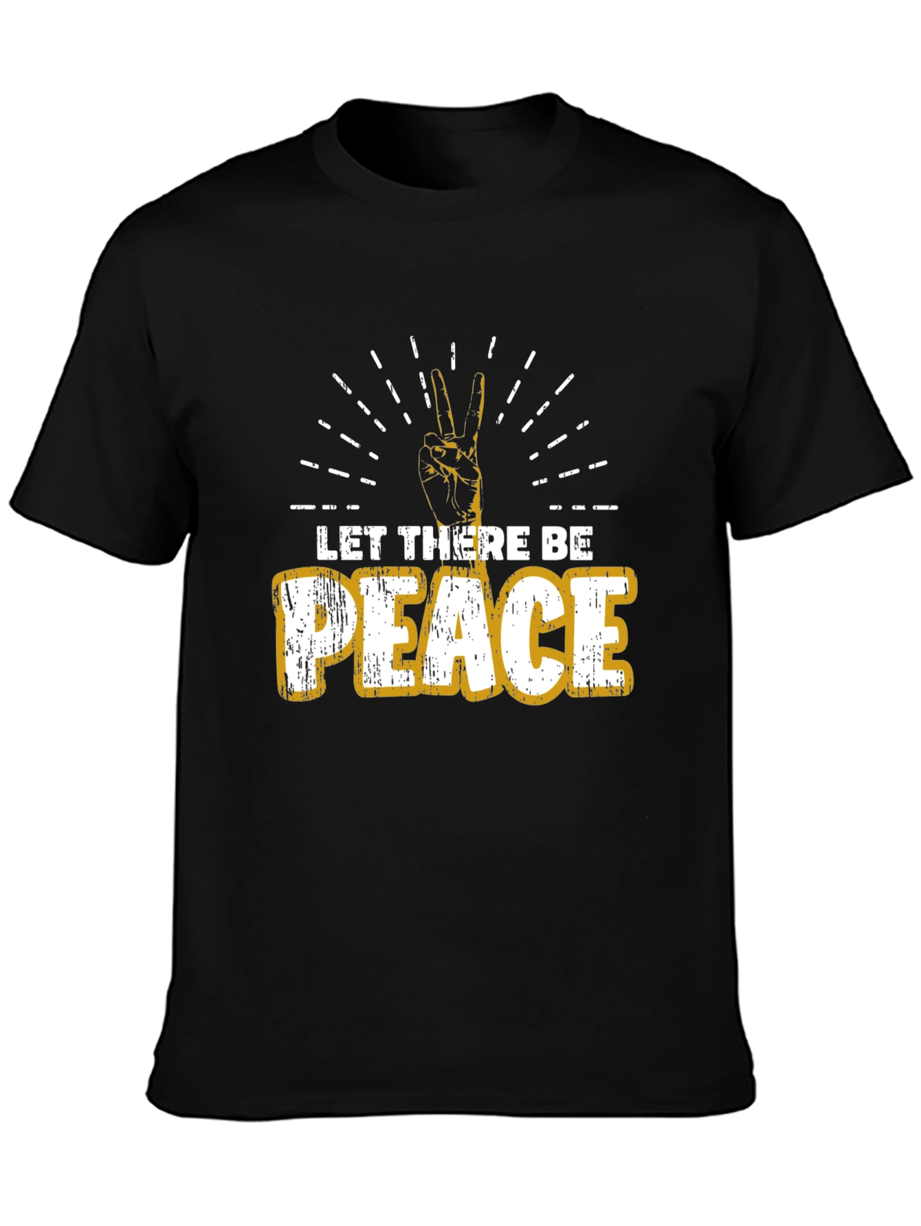 Black Let There Be Peace Graphic Tee - Soft Cotton Blend view 3