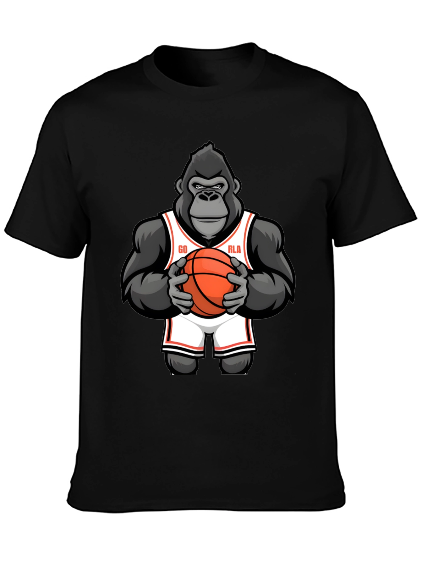 Black Gorilla Basketball Graphic T-Shirt view 3
