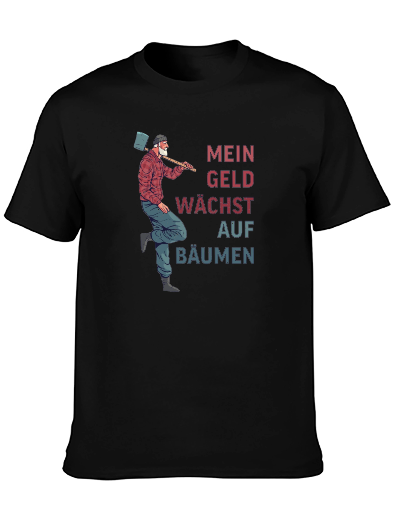 Black Mein Geld Wächst Auf Bäumen T-Shirt view 3