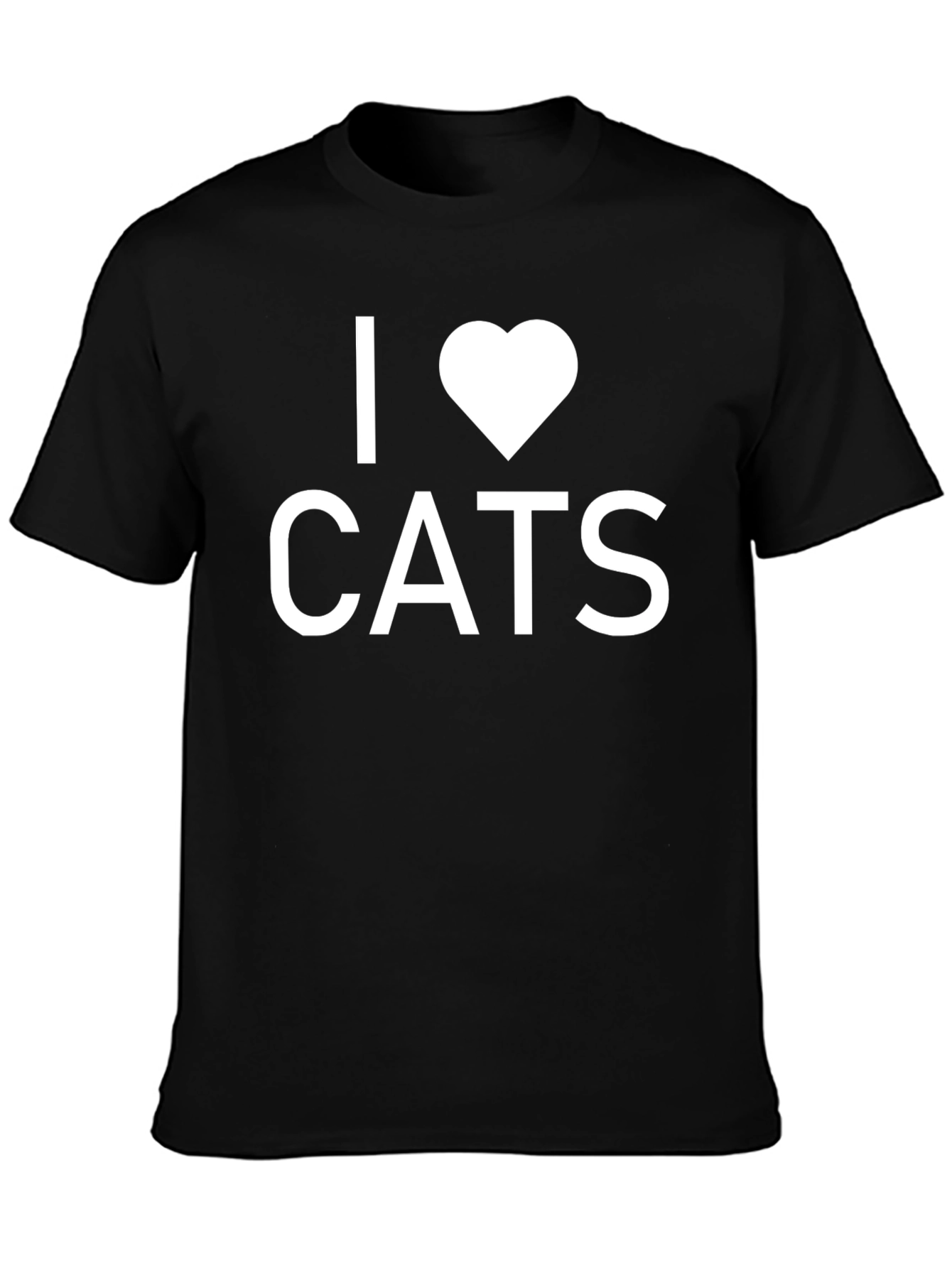 Black I Heart Cats Black T-Shirt - Unisex Design view 3
