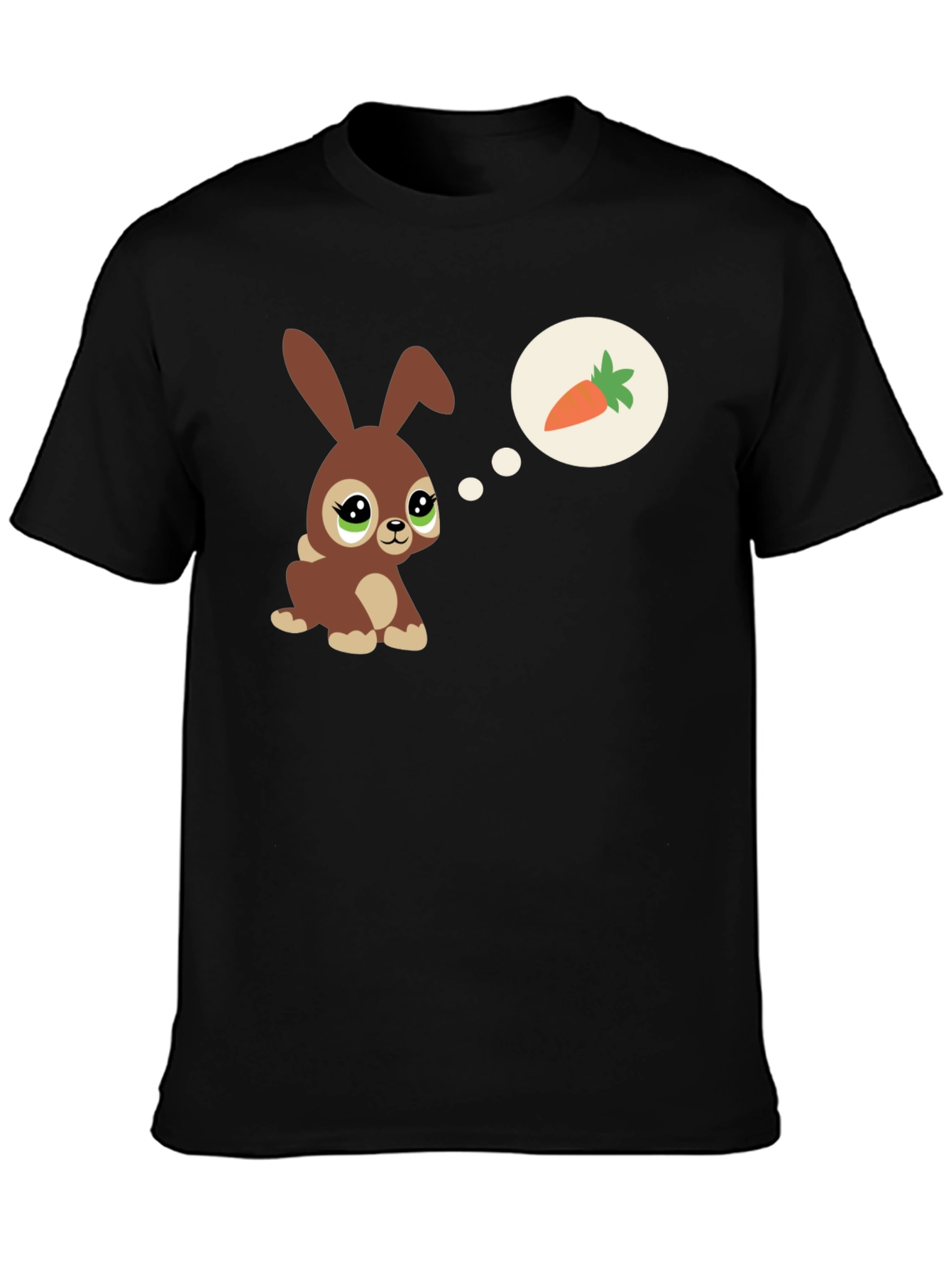 Black Cute Bunny Carrot Dream T-Shirt view 3