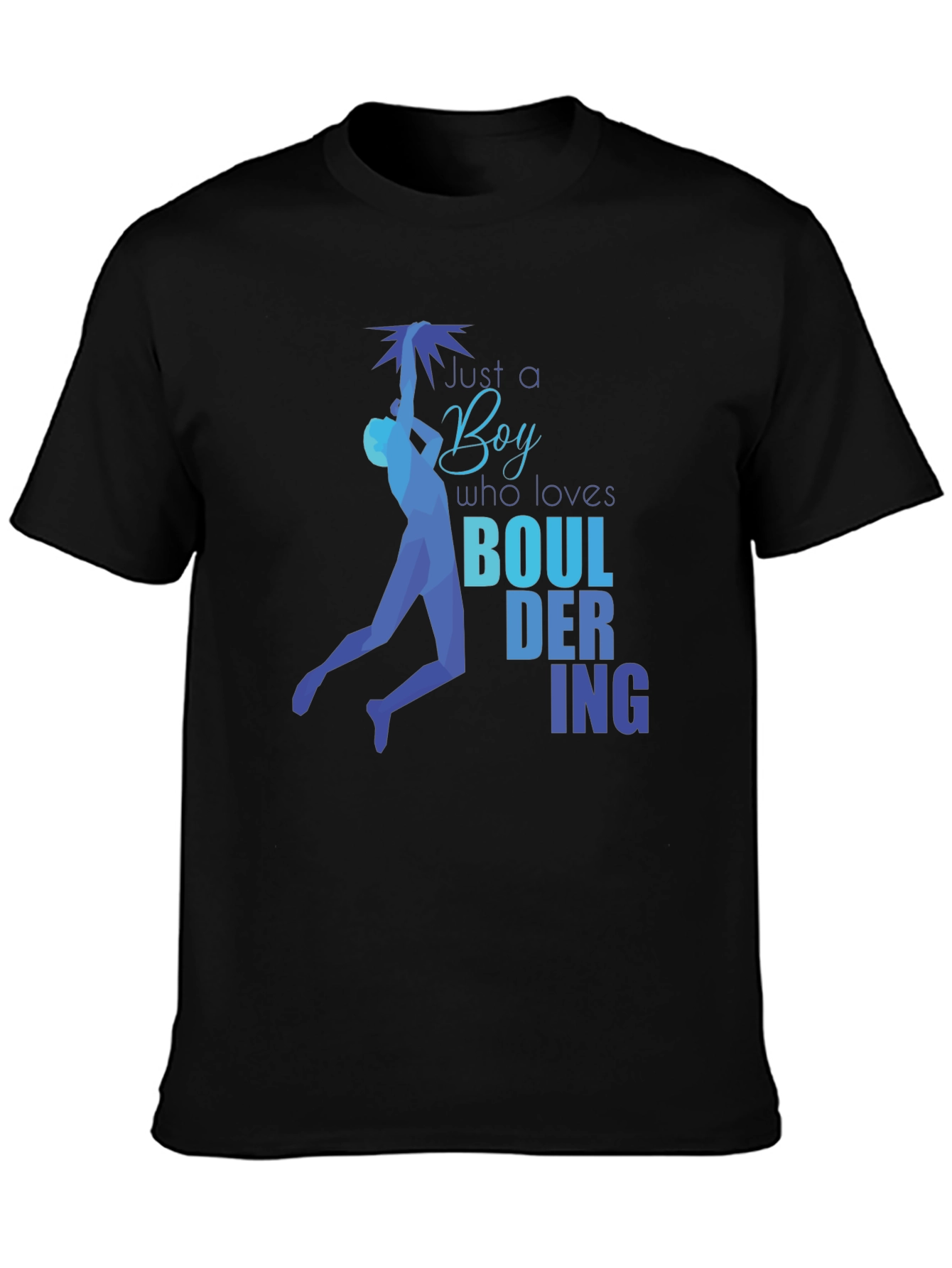 Black Bouldering Boy Graphic T-Shirt - Climbing Enthusiast Tee view 3