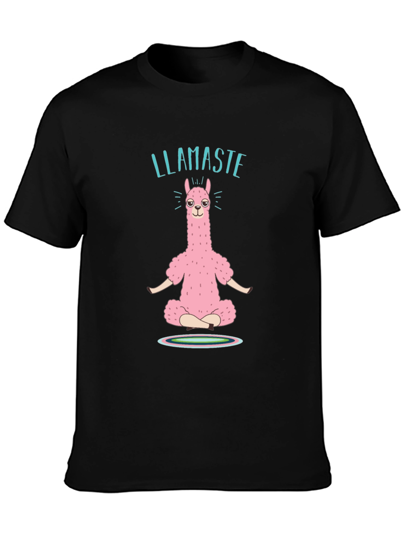 Black Llamaste Yoga Black T-Shirt view 3