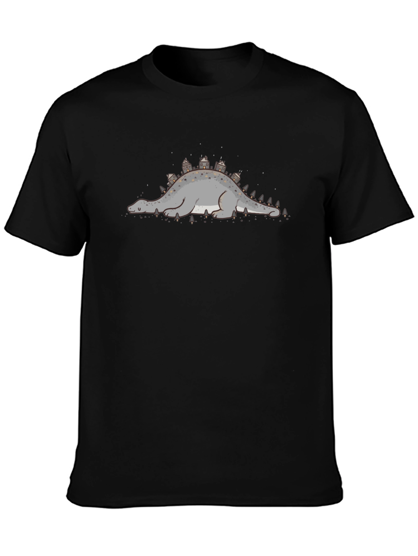 Black Dino Town Tee - Unique Graphic Print view 3
