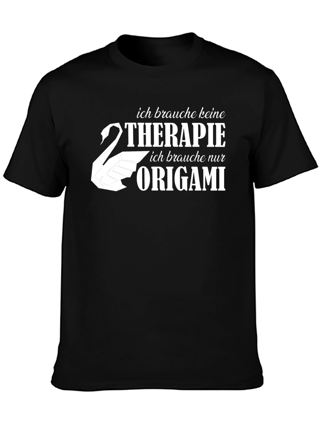 Black Origami Therapy Black T-Shirt view 3