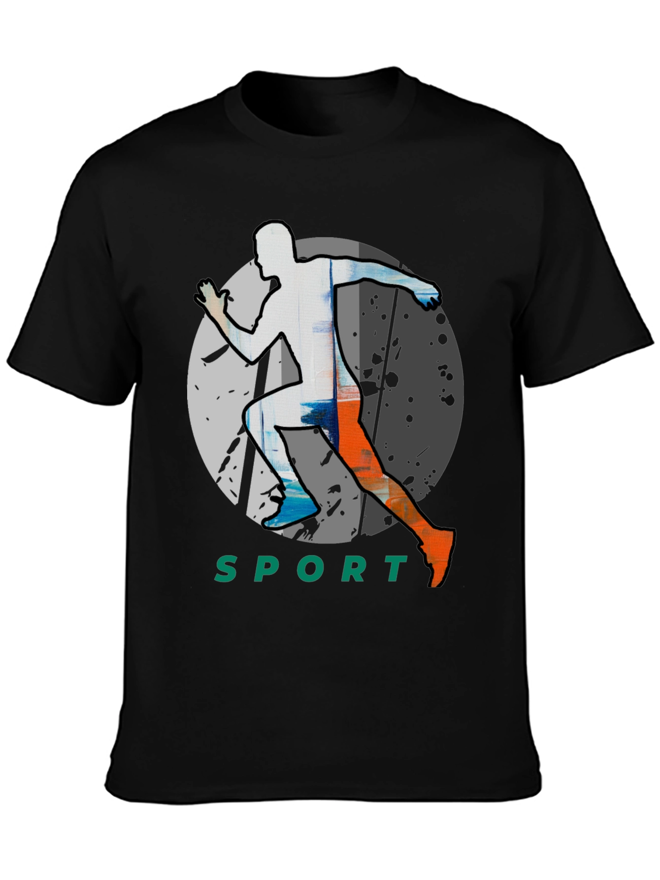 Men's Black Graphic Tee - Sport Runner Design - 3