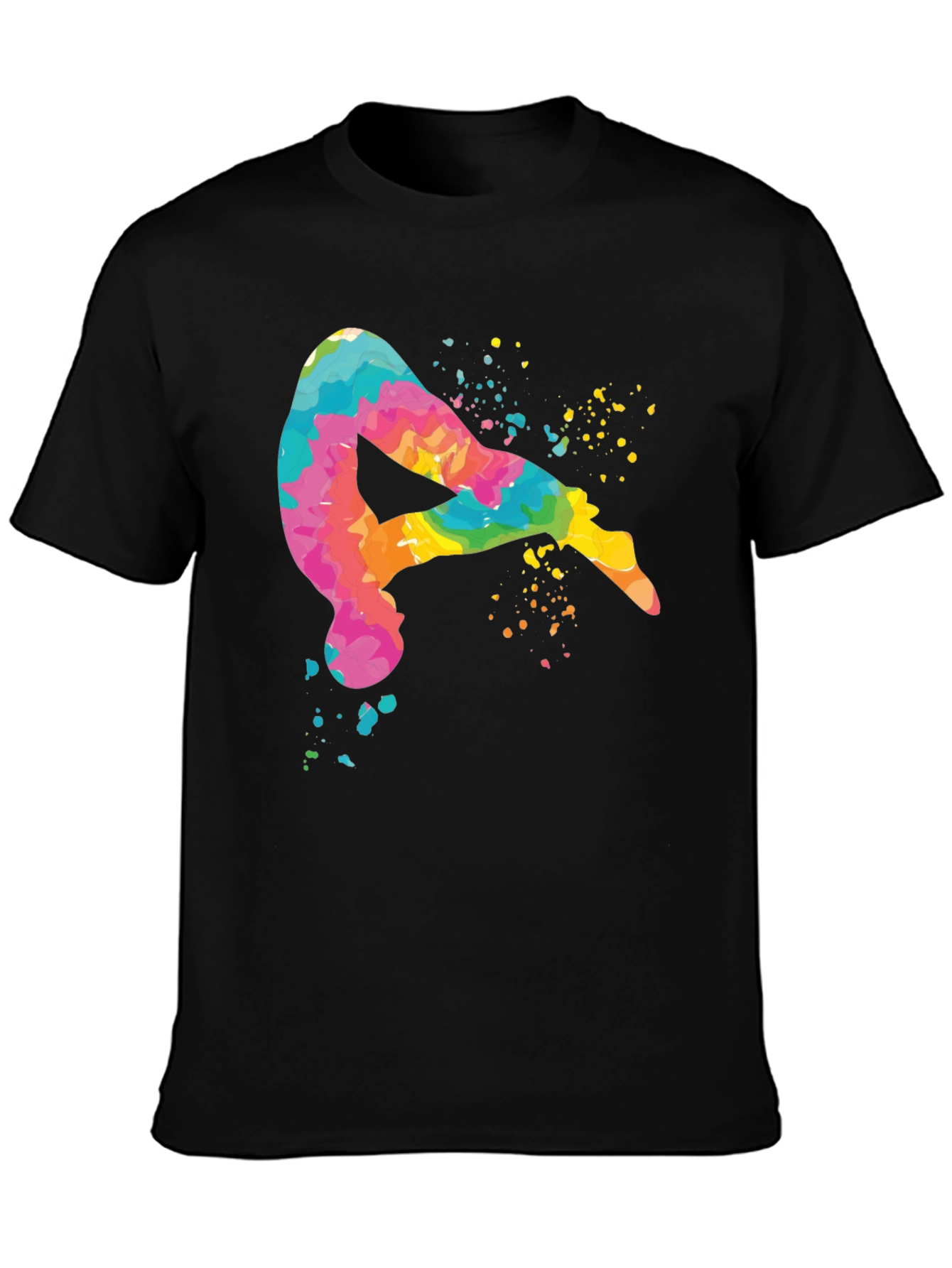 Black Colorful Diving T-Shirt view 3