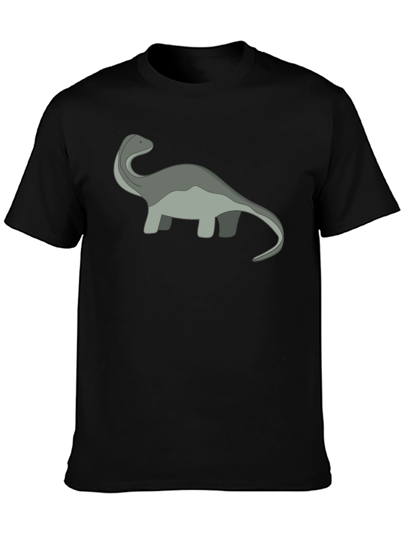 Black Cartoon Dinosaur Graphic Tee - Black view 3
