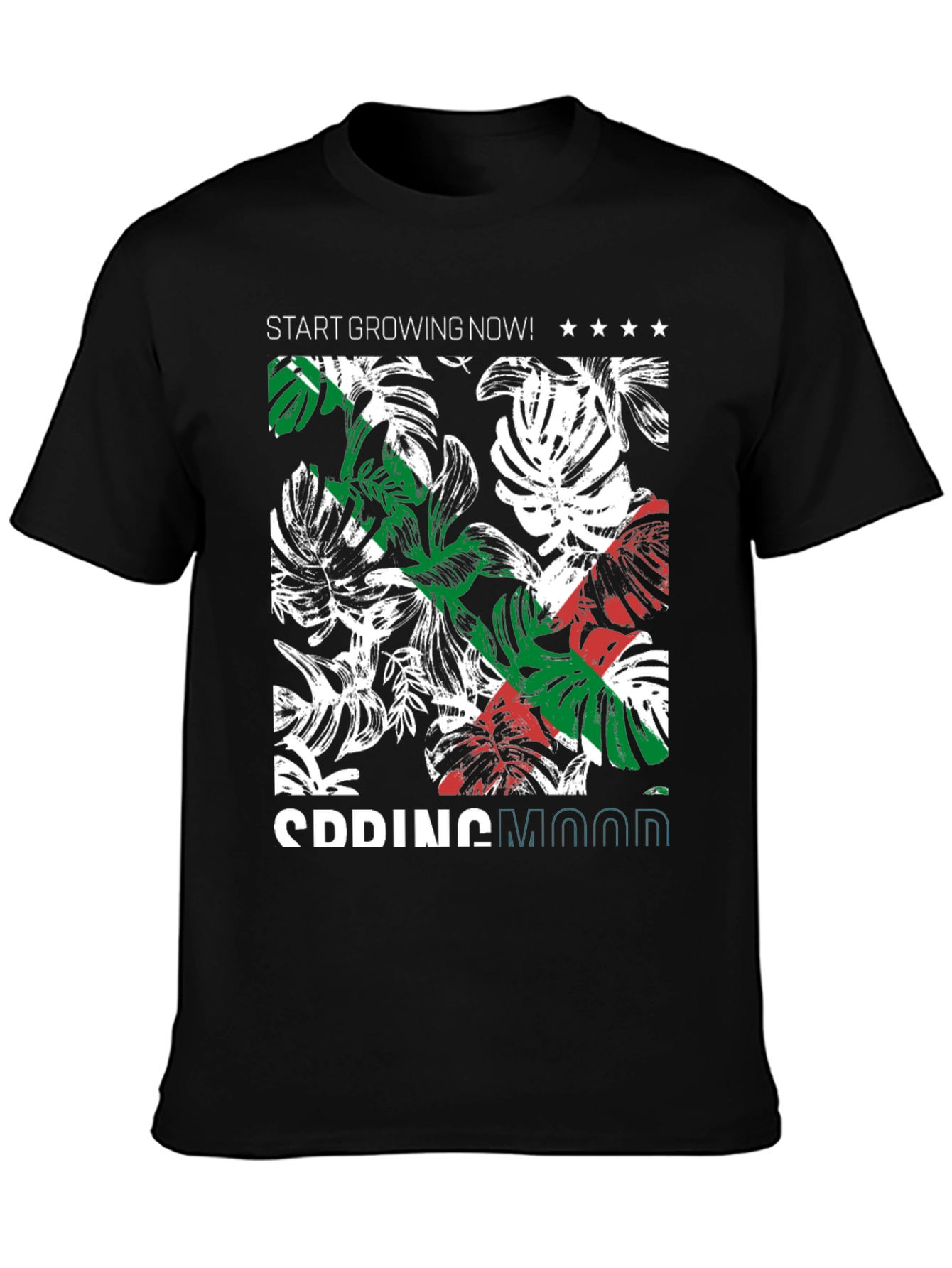 Tropical Plant Print Graphic Tee - 3