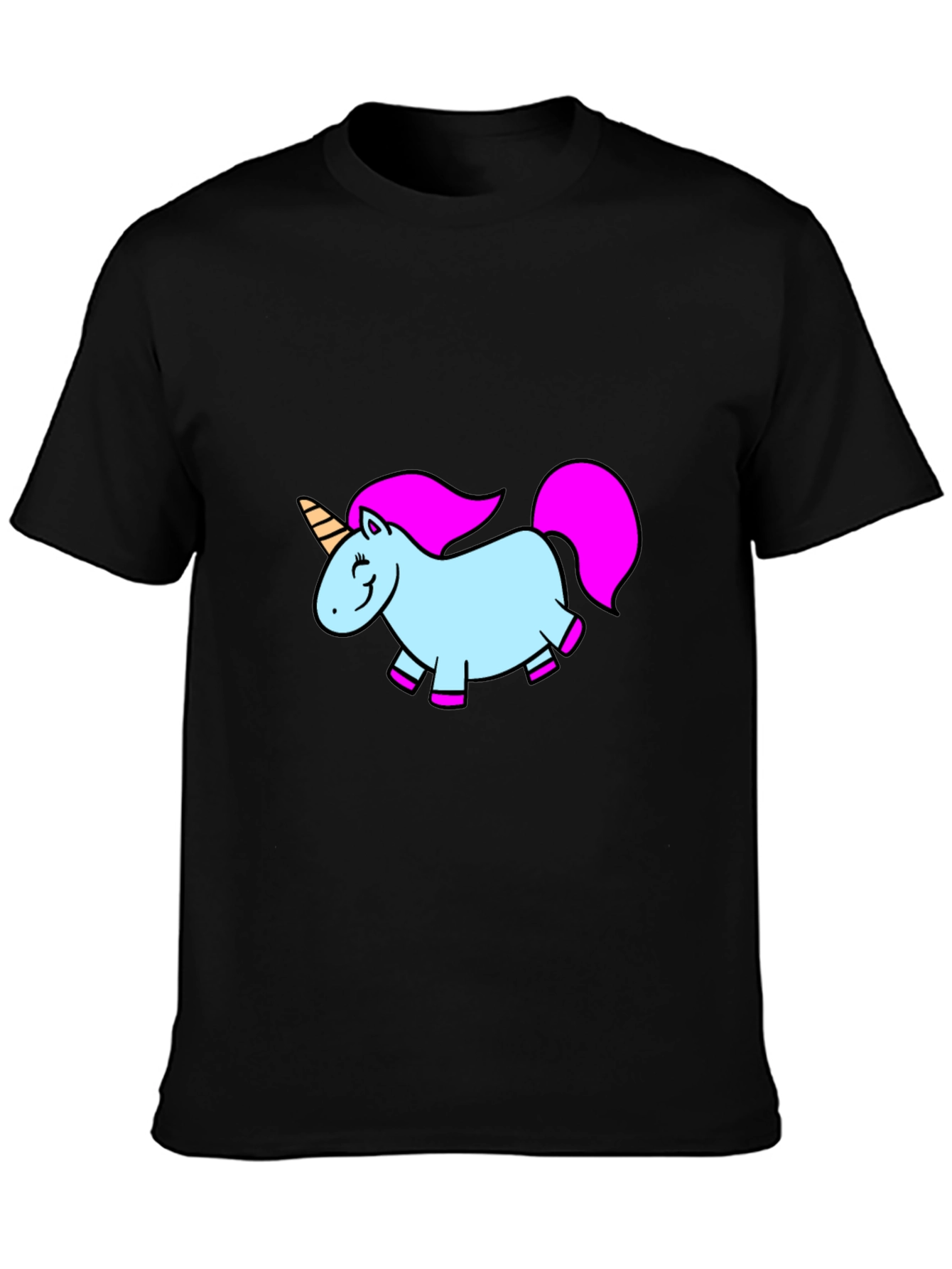 Black Unicorn Graphic Black T-Shirt view 3