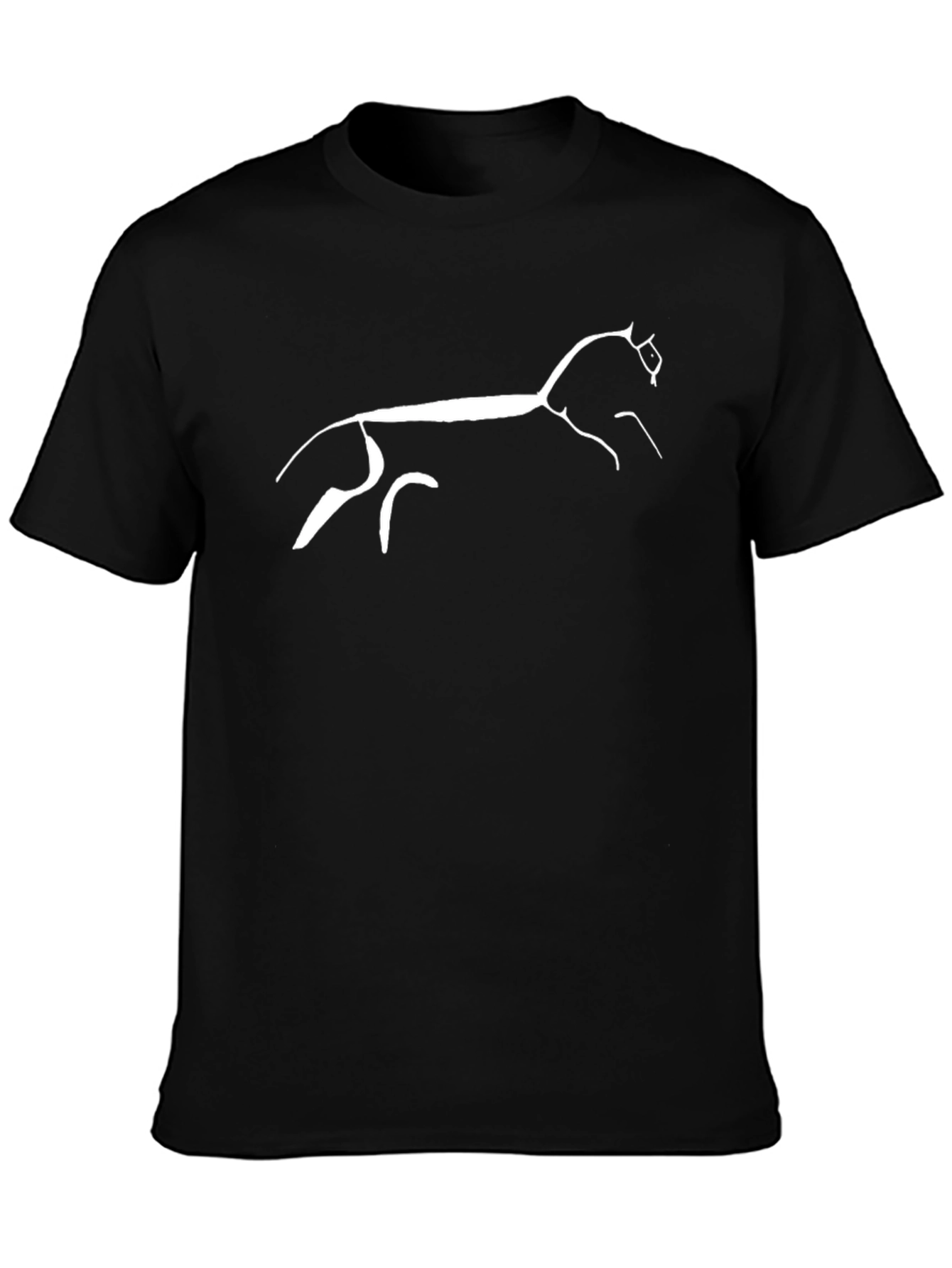 Black Cave Art Horse T-Shirt - Stylish Graphic Tee view 3