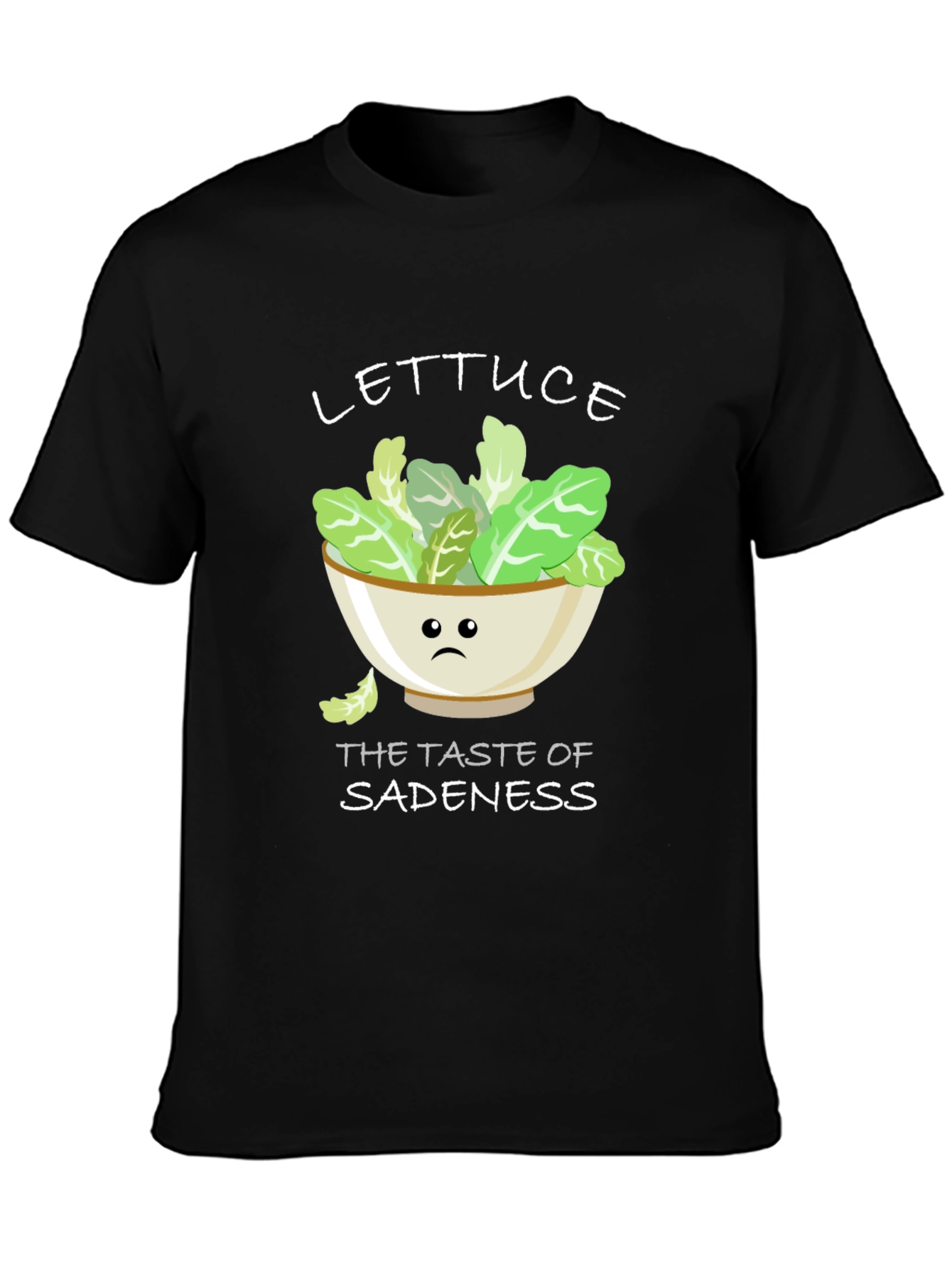 Black Lettuce Sadness T-Shirt - Funny Foodie Tee view 3