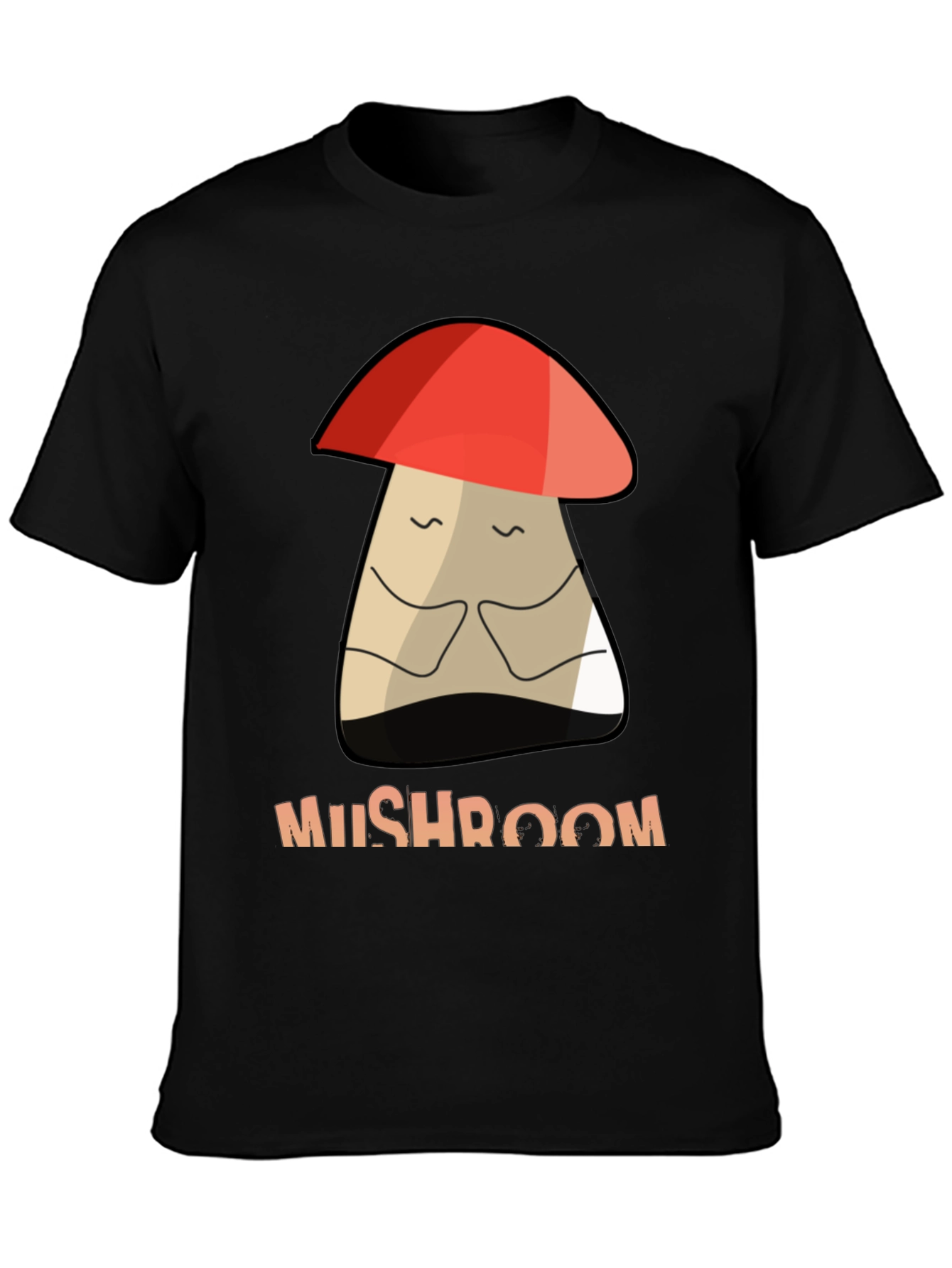 Black Mushroom Graphic Tee - Unisex Cotton T-Shirt view 3