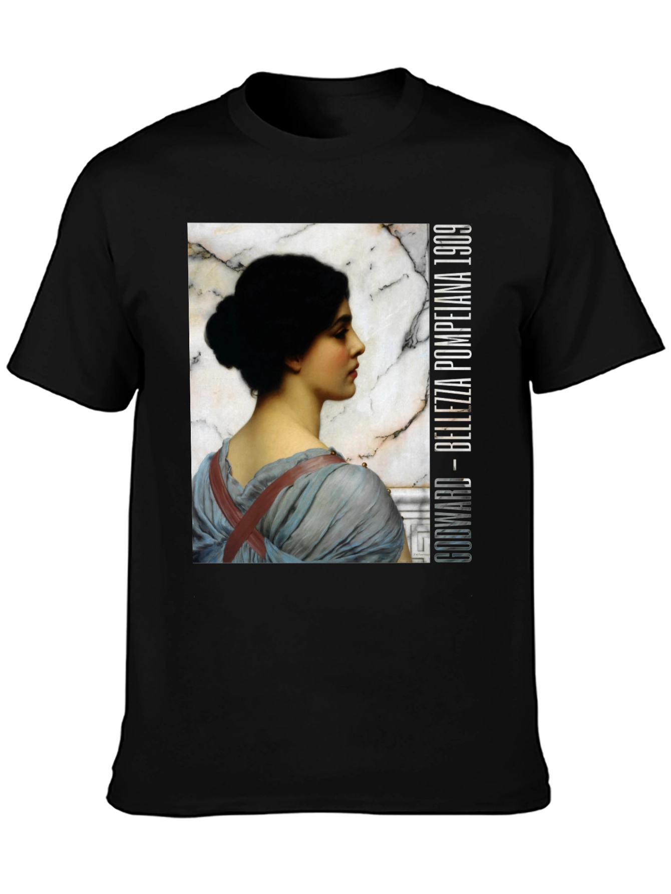 Black Godward Bellezza Pompeiana 1909 T-Shirt view 3