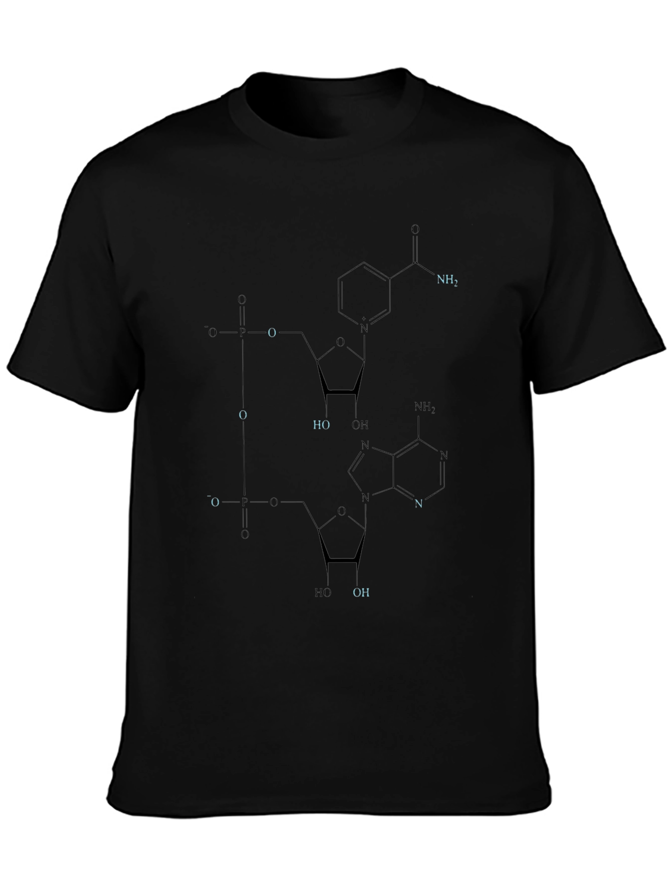 Black Molecular Formula Black T-Shirt view 3