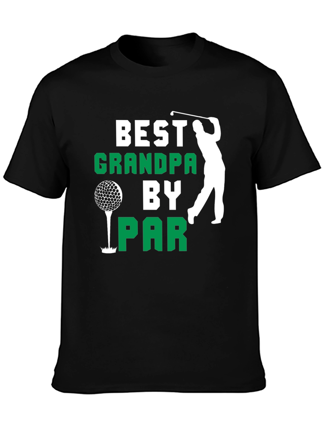 Black Best Grandpa By Par Golf T-Shirt view 3