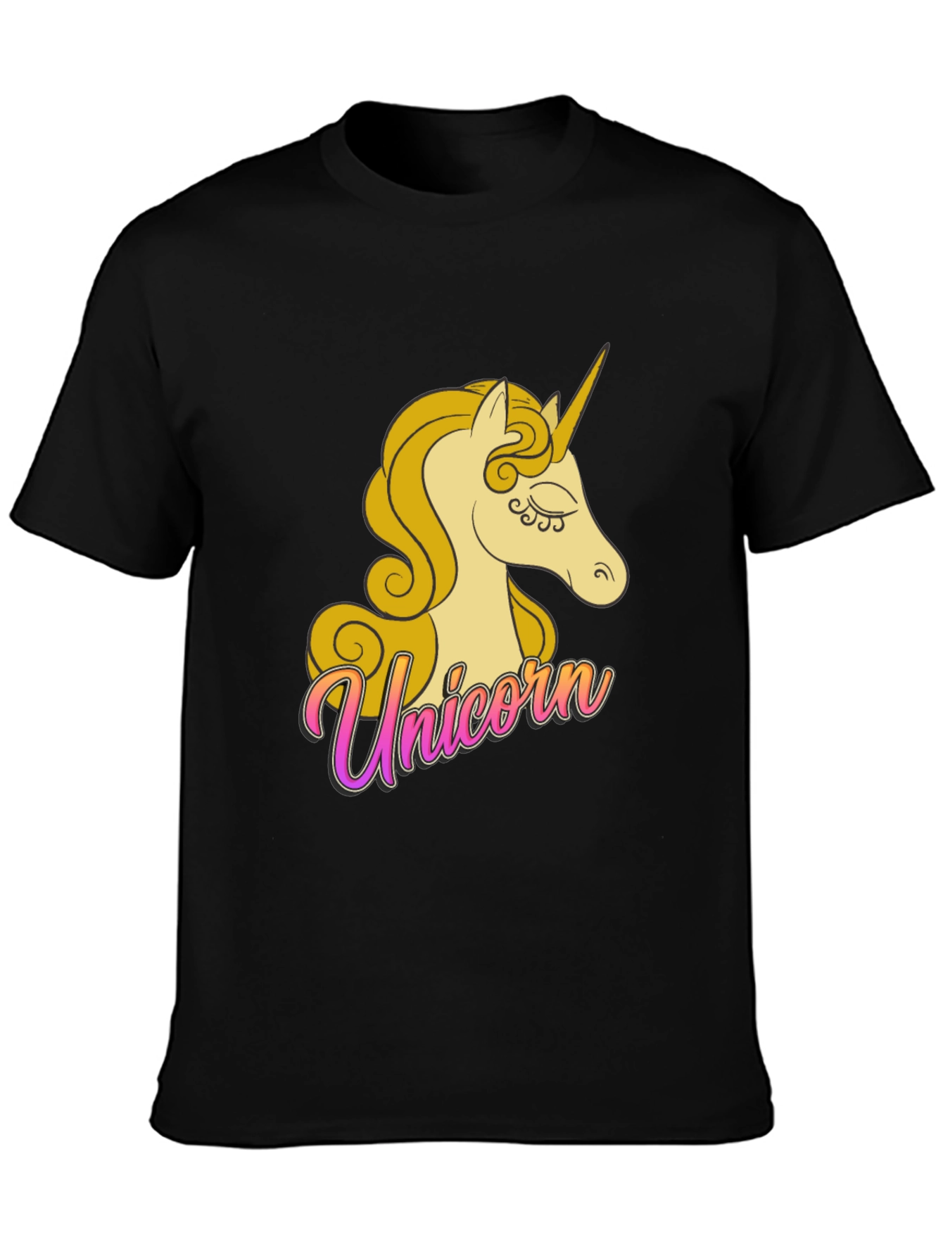 Black Unicorn Graphic Black T-Shirt - Magical Style view 3